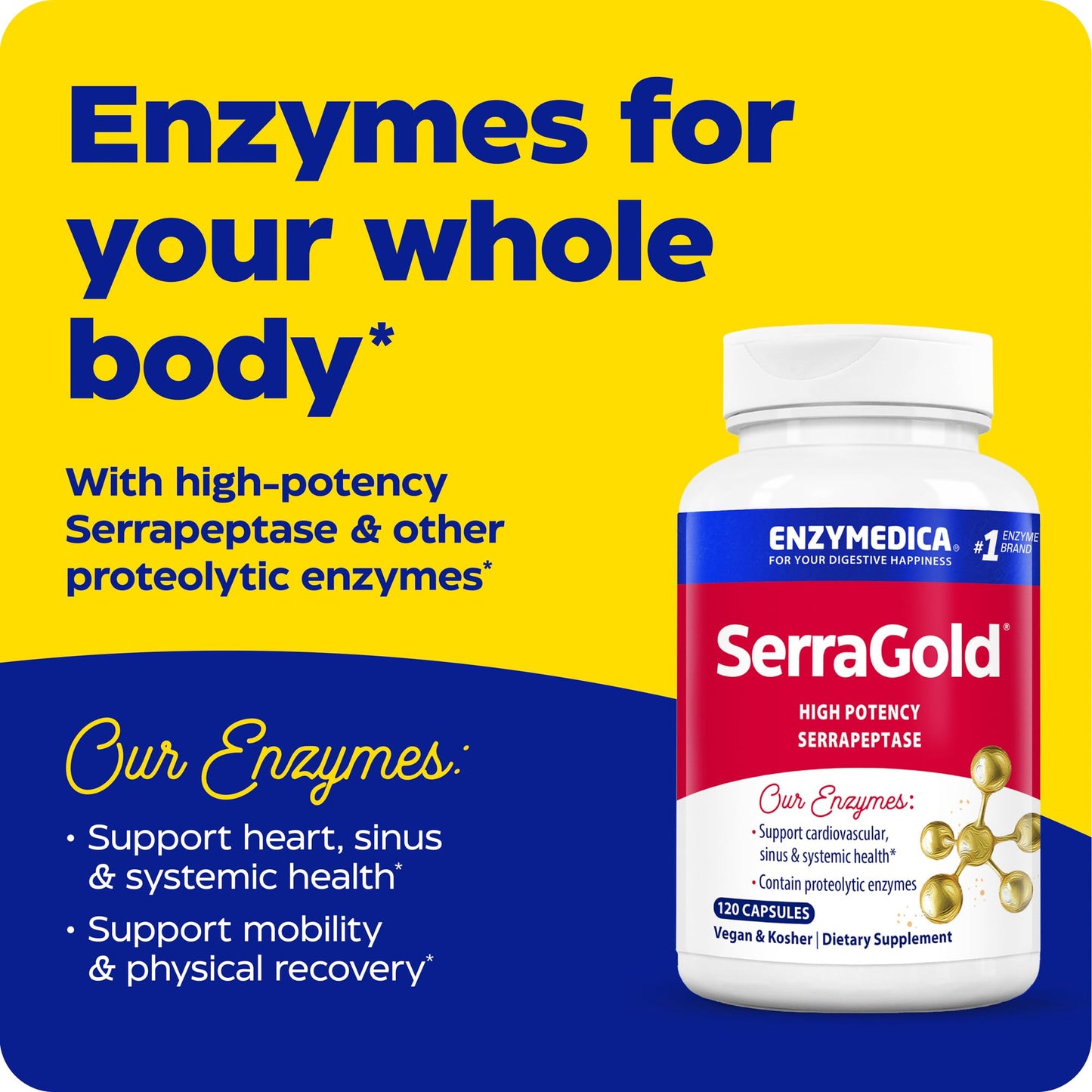 Enzymedica SerraGold Capsule 120 Count