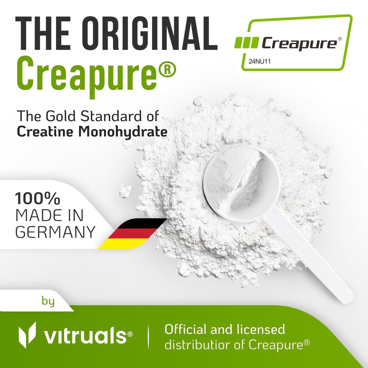 VITRUALS Creapure Creatine Monohydrate Powder, 100 Servings (1.1 lb)