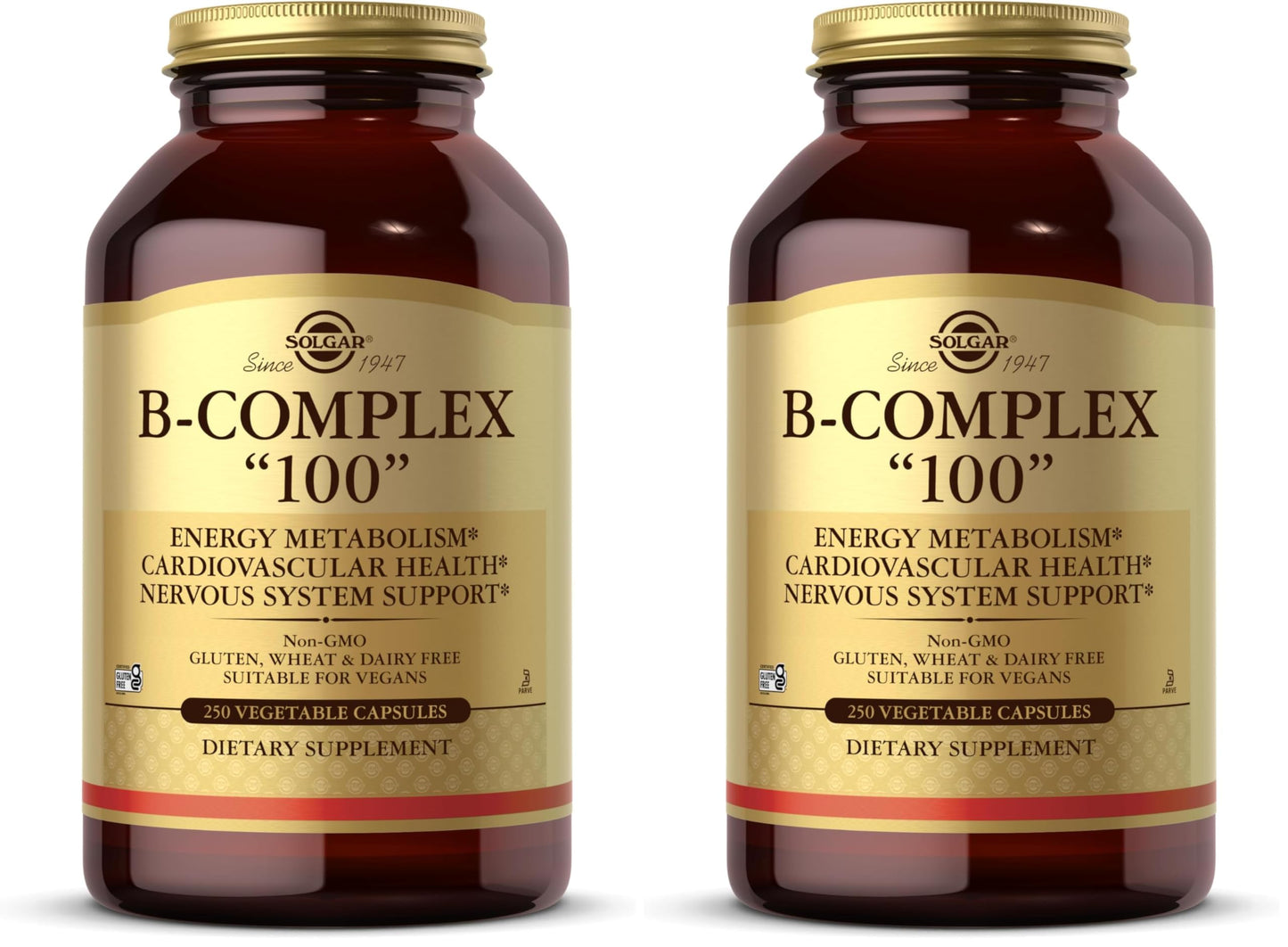 Solgar B-Complex 100 Vegetable Capsules, 500 Capsules
