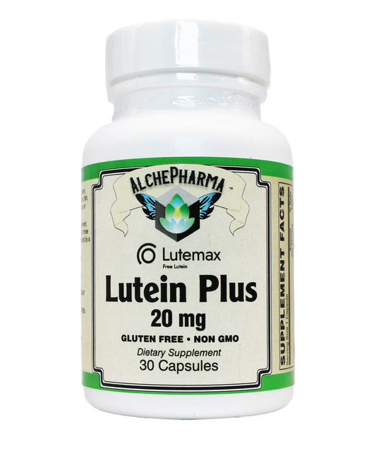 AlchePharma Lutein Plus 20 MG (crystalline Free Lutein) w/Zeaxanthin and Bilberry - Lutemax® Capsules, 30 Count