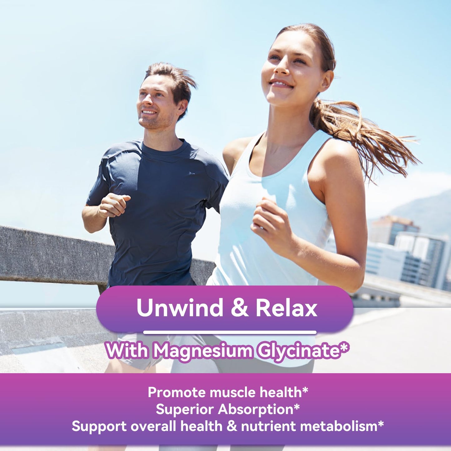 EAZGOO Magnesium Glycinate Gummies 400mg with L-Threonine 200mg, 60 Gummies