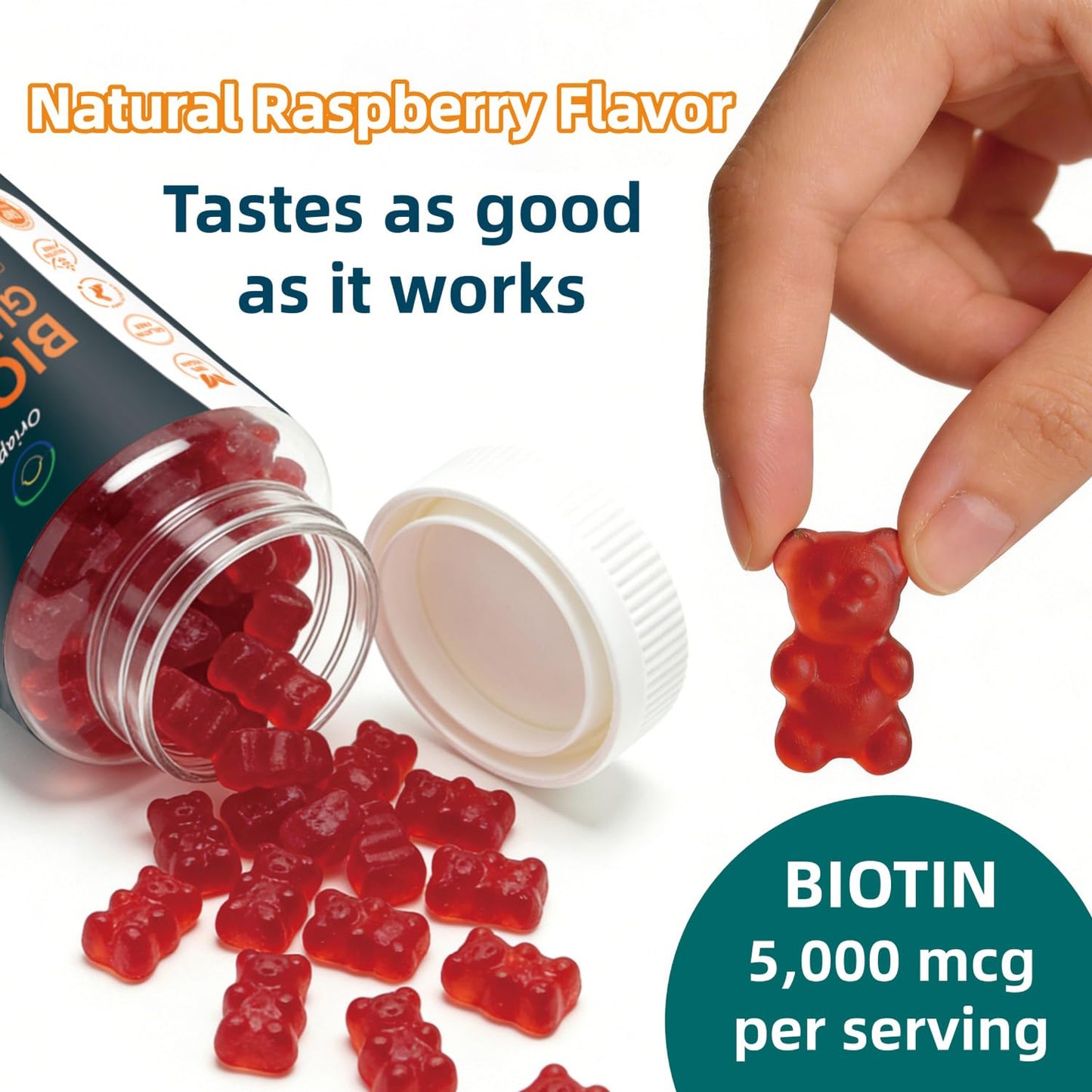 ORIAPT Hair Skin Nails Biotin Gummies, 1 Count