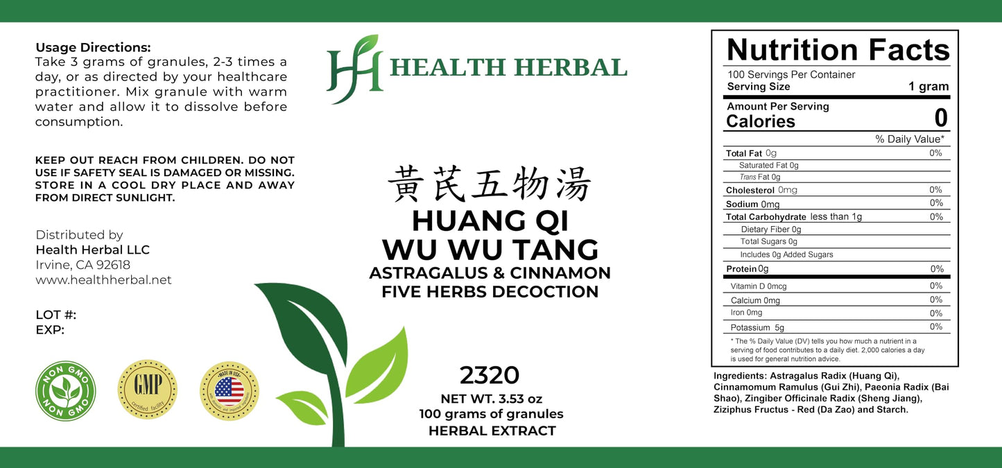 Health Herbal Astragalus & Cinnamon Five Herbs Decoction Powder 3.53 oz