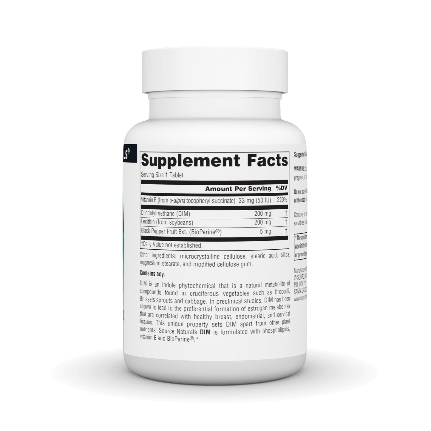 Source Naturals Diindolylmethane (DIM) 200mg Tablet, 30 Tablets