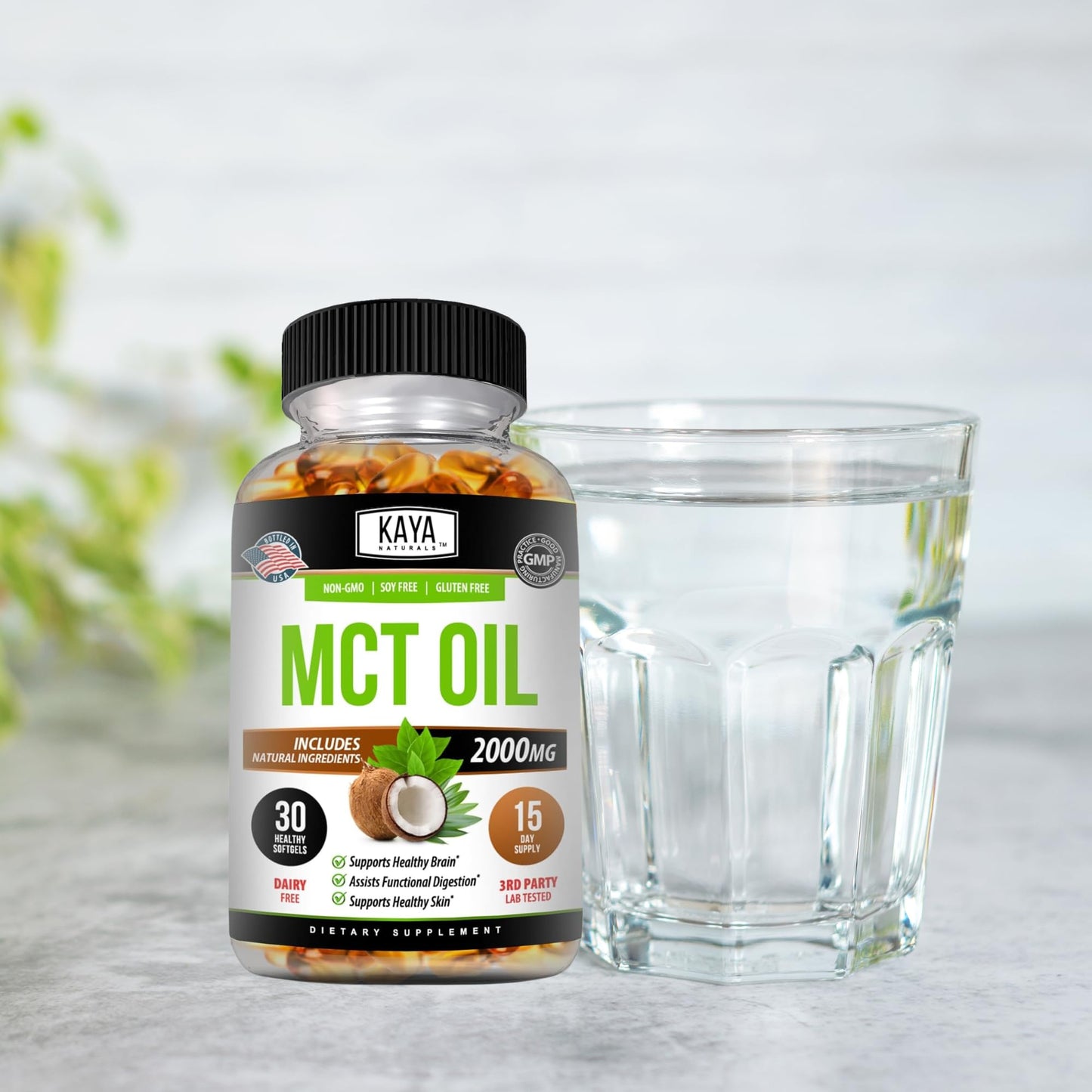 Kaya Naturals MCT Oil 2000mg Capsules 30 Count