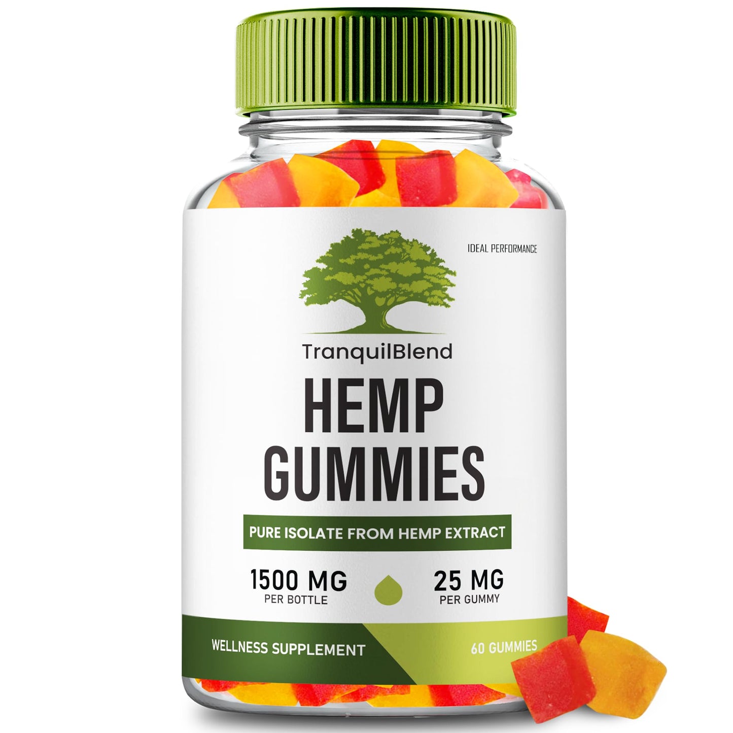 IDEAL PERFORMANCE Tranquil Blend Hemp Gummies 60 Gummies