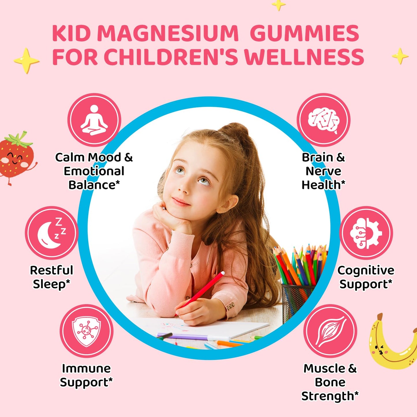 Hovika Kids Magnesium Gummies, 60 Count