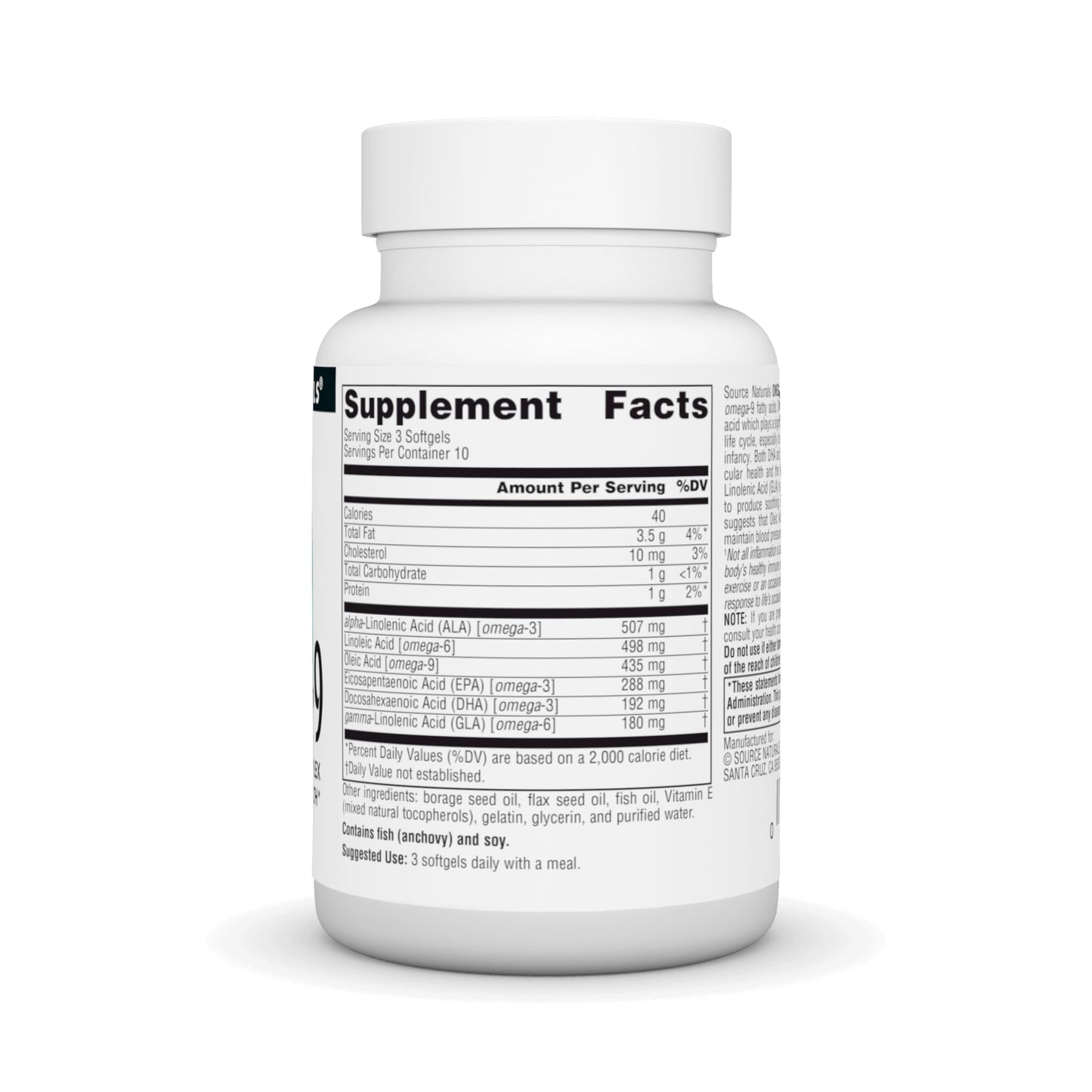 Source Naturals Omega 3-6-9 Essential Fatty Acid Complex for Heart and Brain Health 30 Softgels