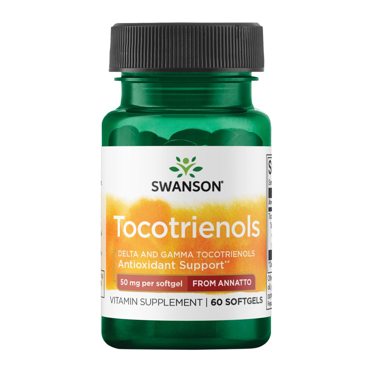 Swanson Deltagold Tocotrienols - Annatto & Vitamin E Tocotrienols - 99% Tocopherol Free 60 Softgels