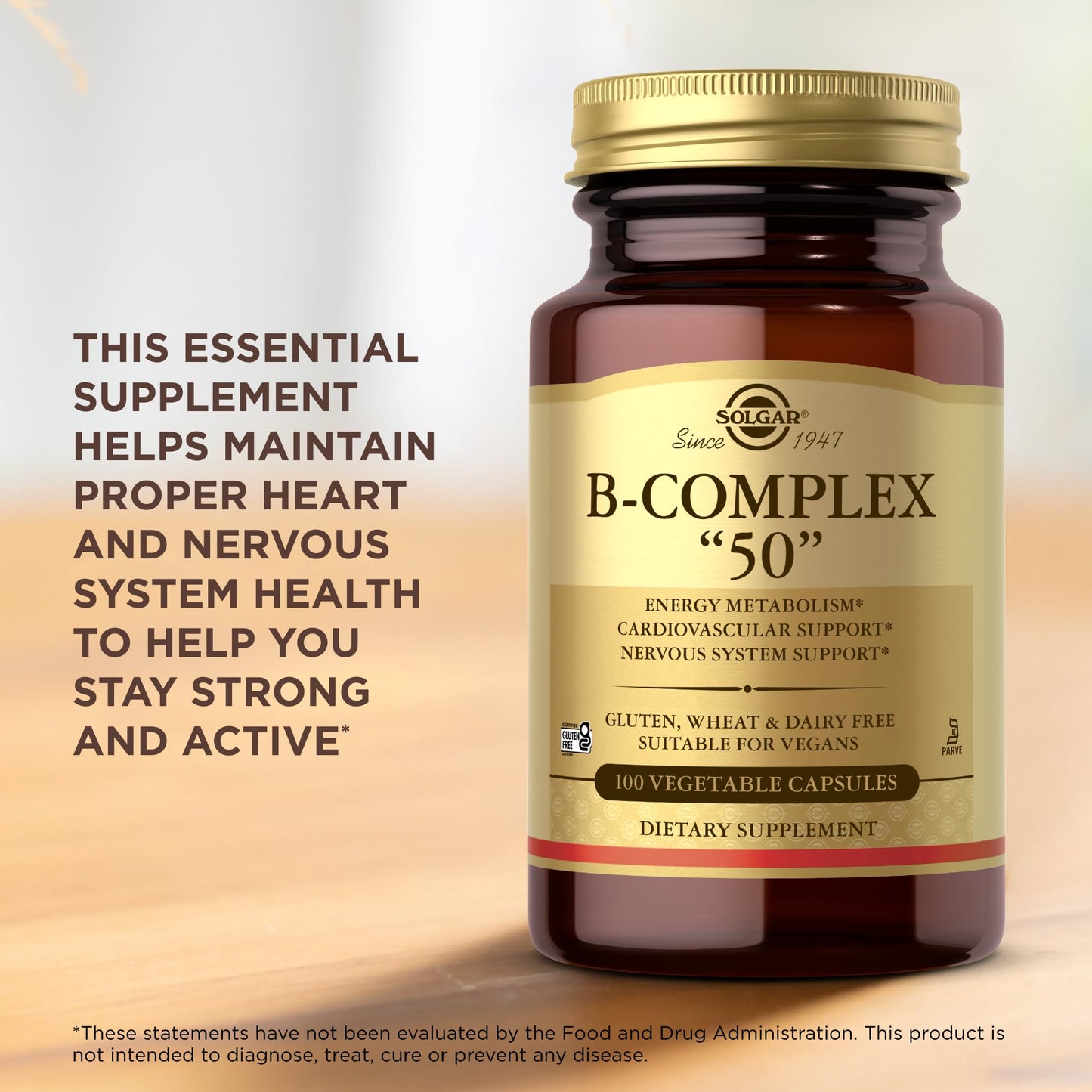 Solgar B-Complex 50 Capsules, 100 Count