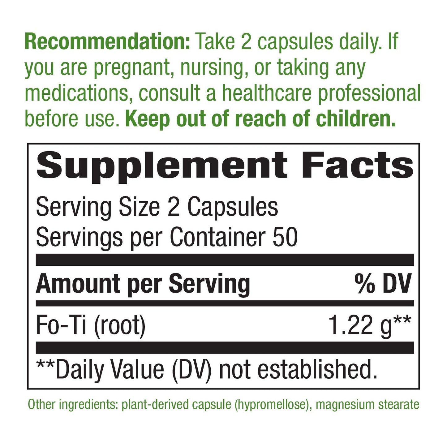 Nature's Way Fo-Ti Root Capsules, 200 Count
