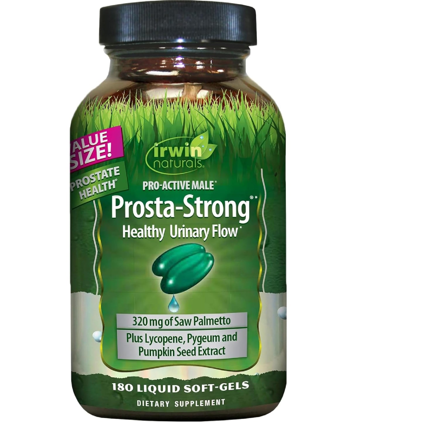 Irwin Naturals Prosta-Strong Prostate Health Support with Saw Palmetto, Lycopene & Pumpkin Seed - Supports Urinary Flow Softgels 1 Count
