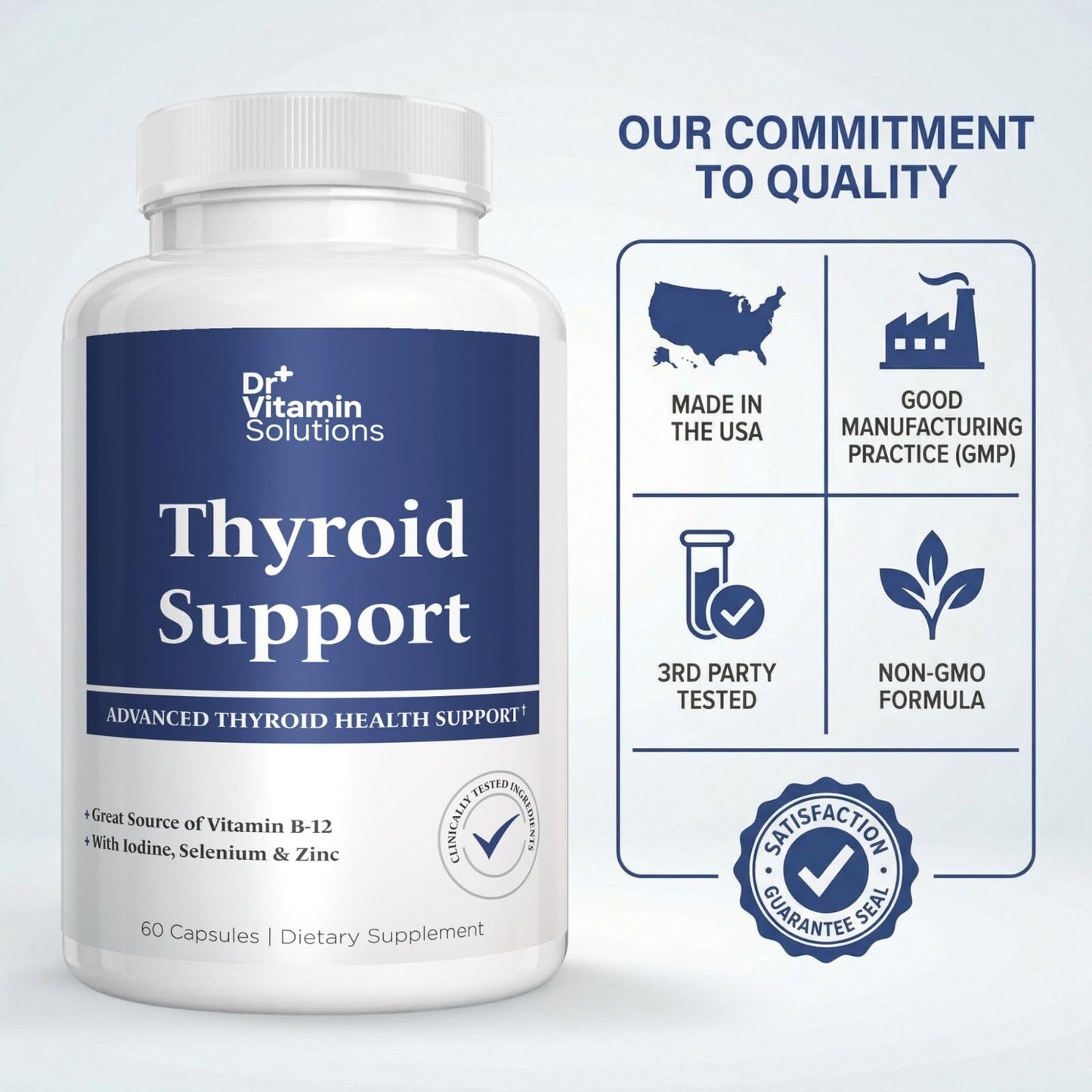 DR VITAMIN SOLUTIONS Thyroid Support Supplement for Women and Men with Iodine 1 Capsule