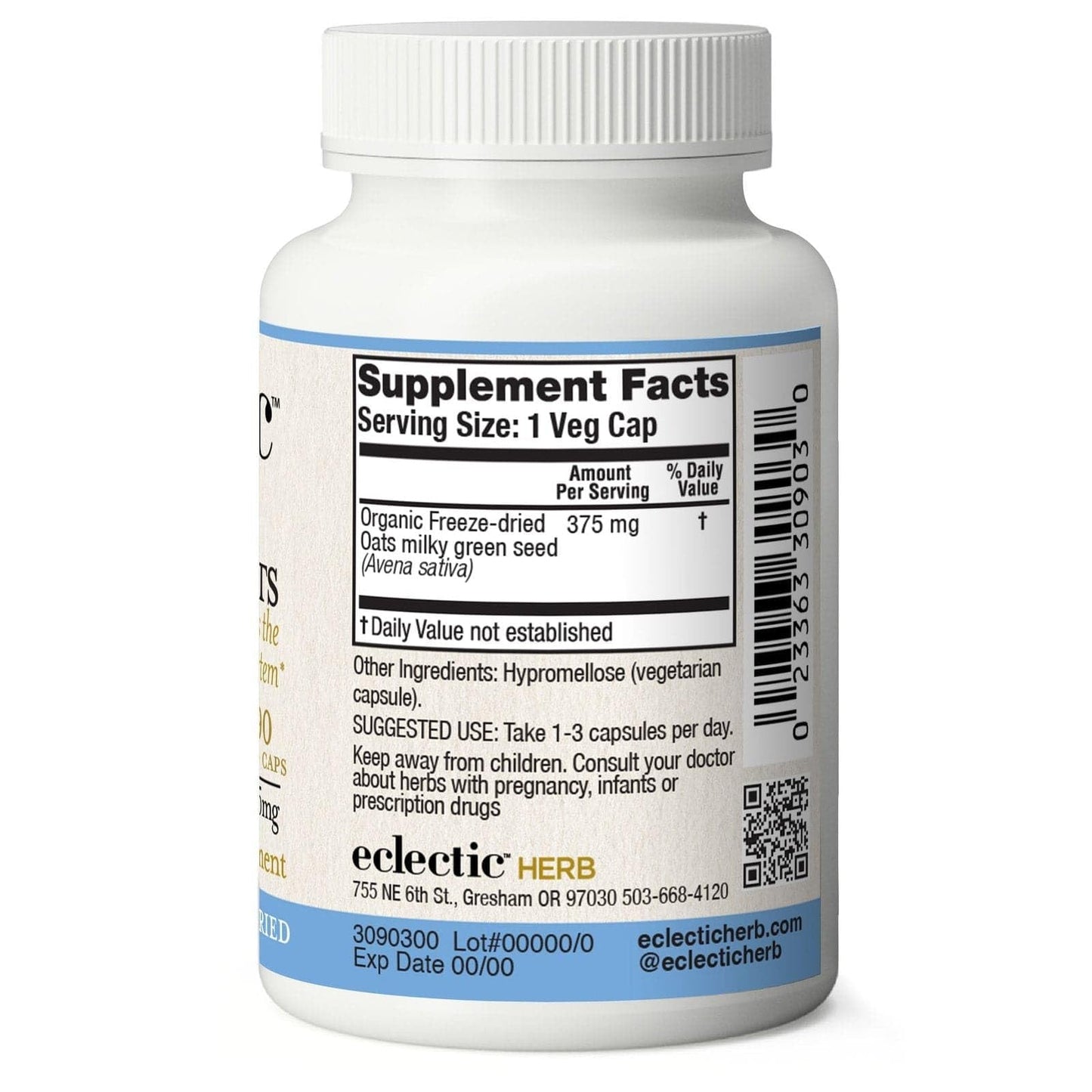 Eclectic Institute Organic Oats Capsules, 90 Count