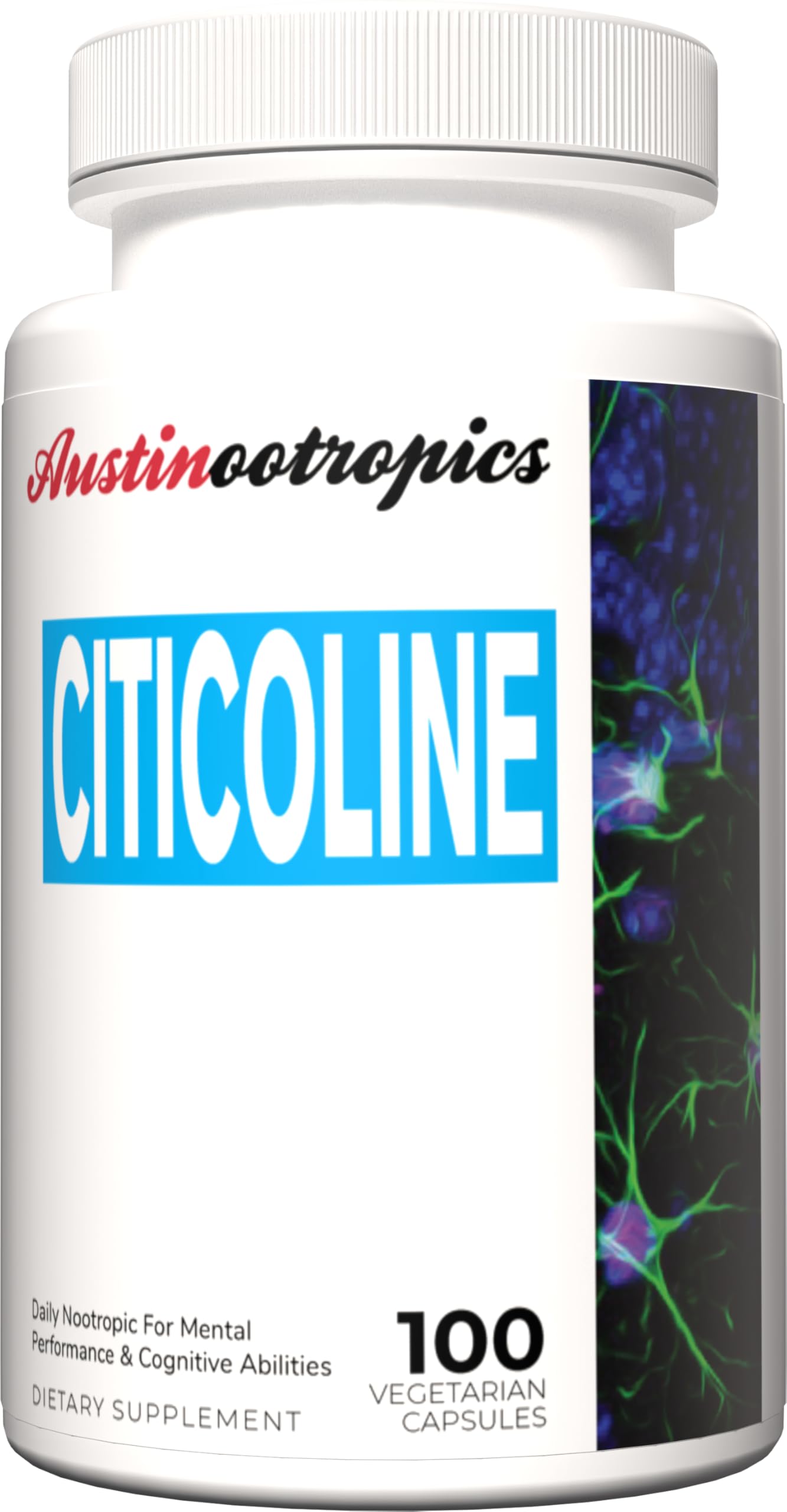 Austinootropics Citicoline 500mg Vegetarian Capsules, 100 Count