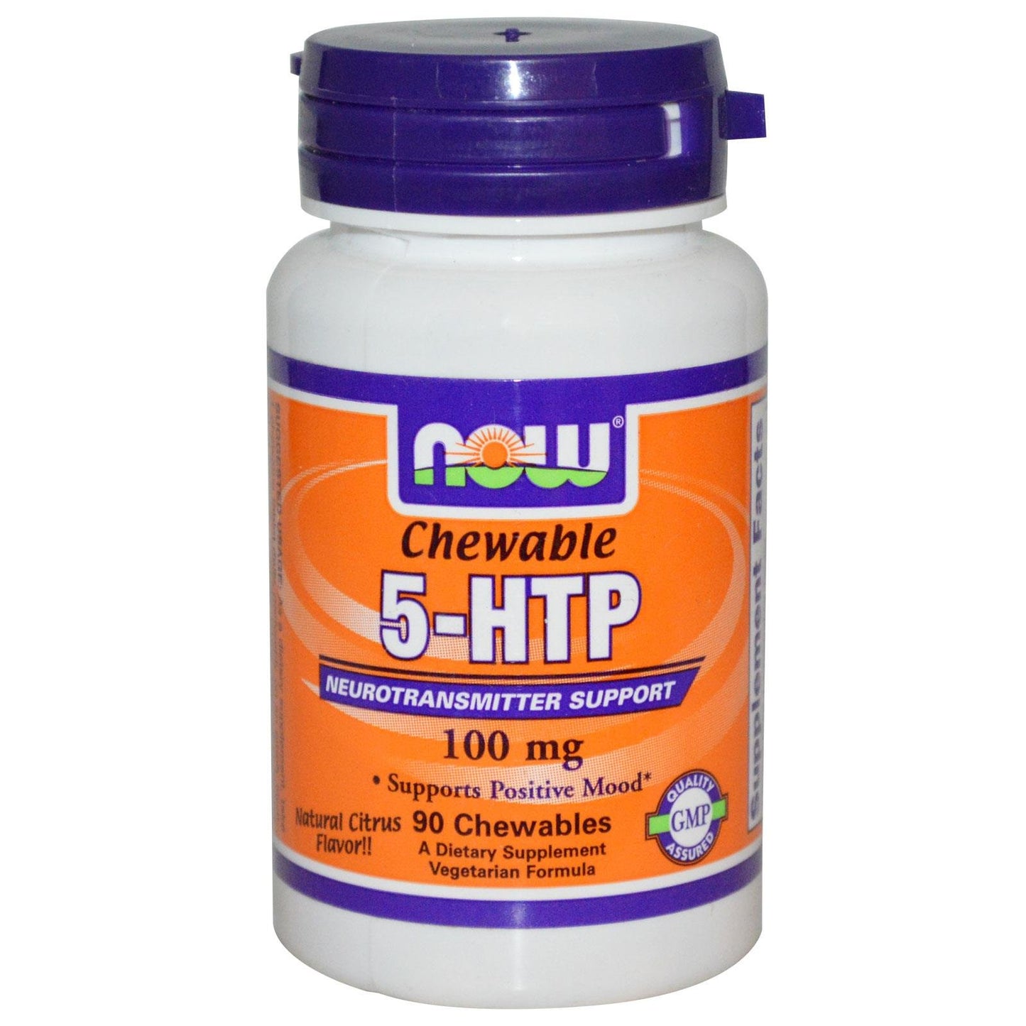NOW Foods 5-HTP Chewable Natural Citrus 100 mg 90 Count
