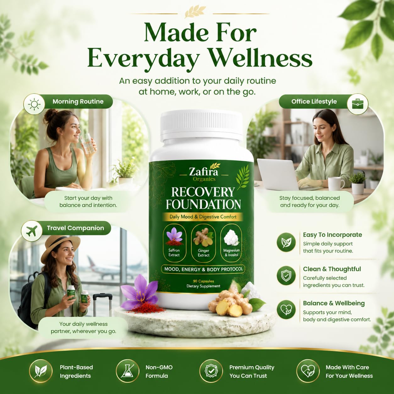 Zafira Organics Recovery Foundation Supplement Capsules 90