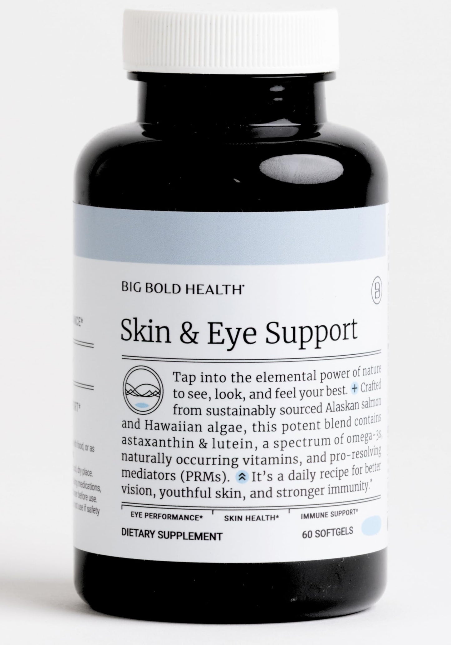 BIG BOLD HEALTH Skin & Eye Support Omega-3 Complex with Alaskan Salmon Oil, DHA, Astaxanthin & Lutein - 60 Softgels