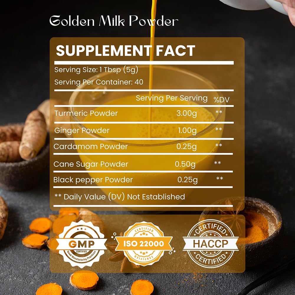 Hebhac Herbs Turmeric Golden Milk Powder 7 oz