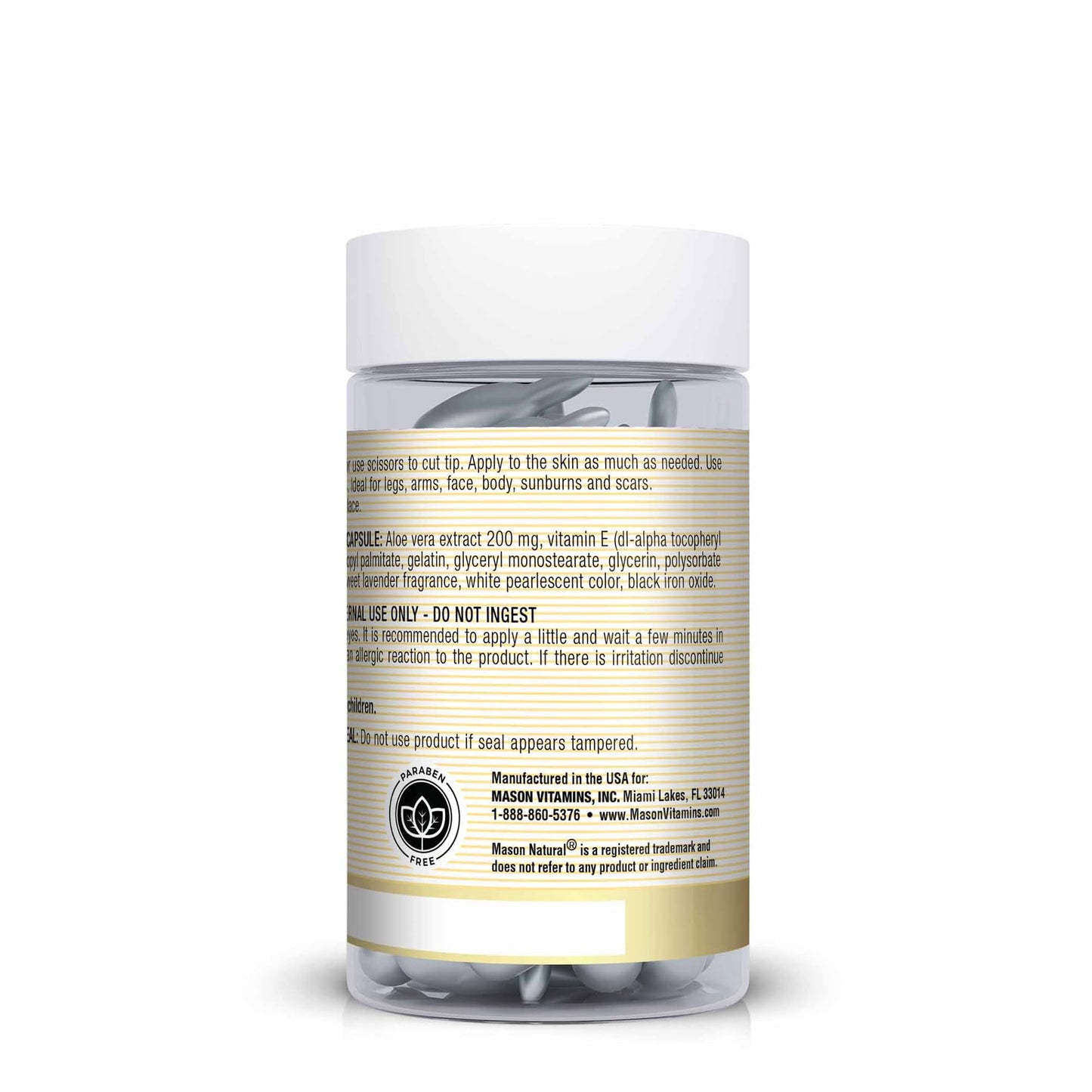Mason Natural Aloe Vera & Vitamin E Body Cream Snip-Off Capsules 60