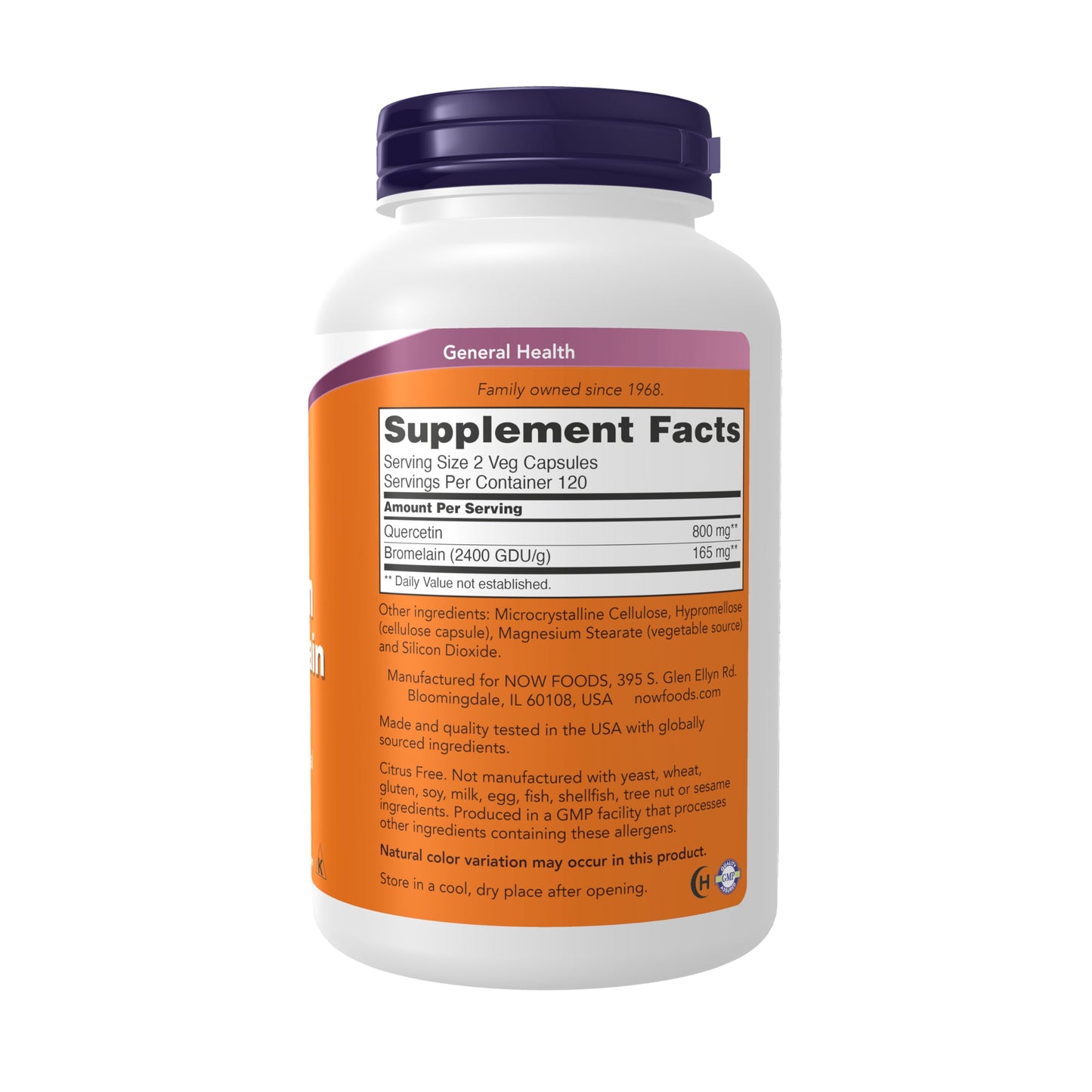 NOW Foods Quercetin with Bromelain Capsule, 240 Veg Capsules