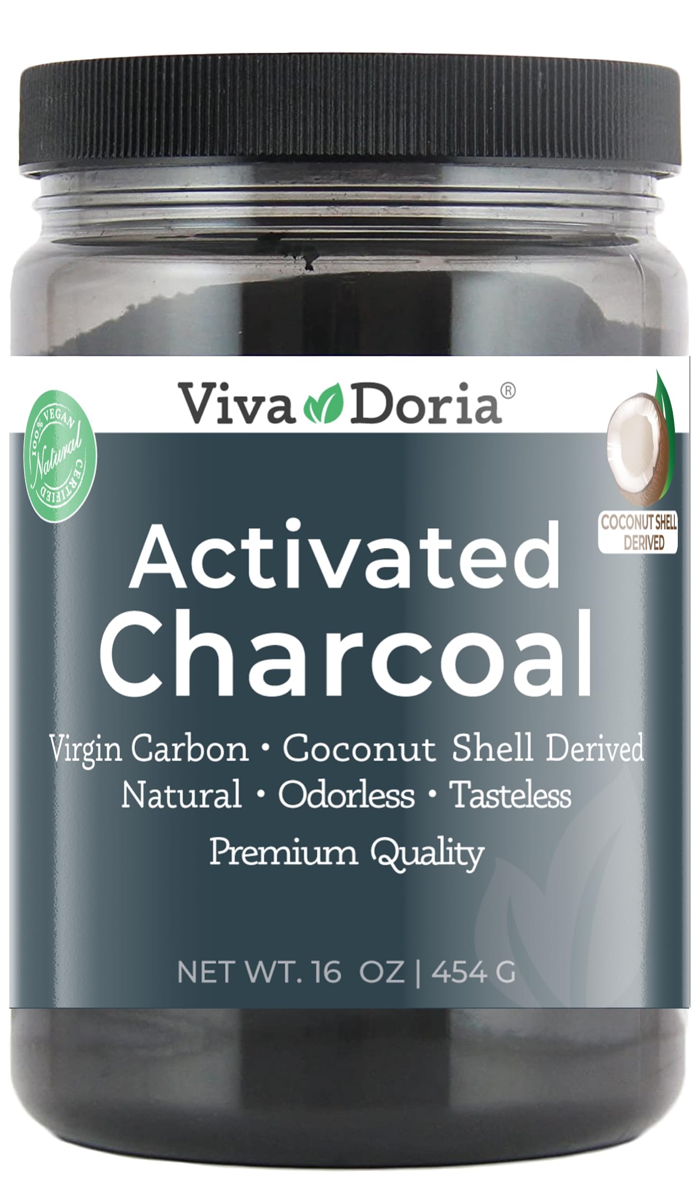 Viva Doria Virgin Activated Charcoal Powder 16 oz