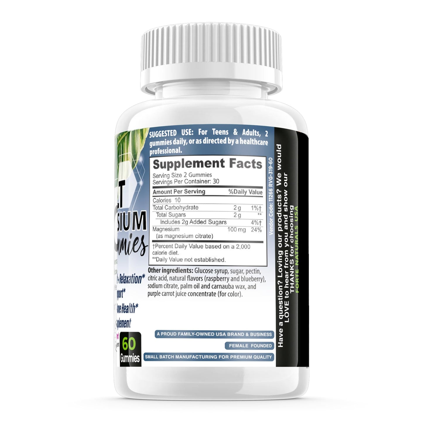 FORTE NATURALS Magnesium Capsules 60 Count