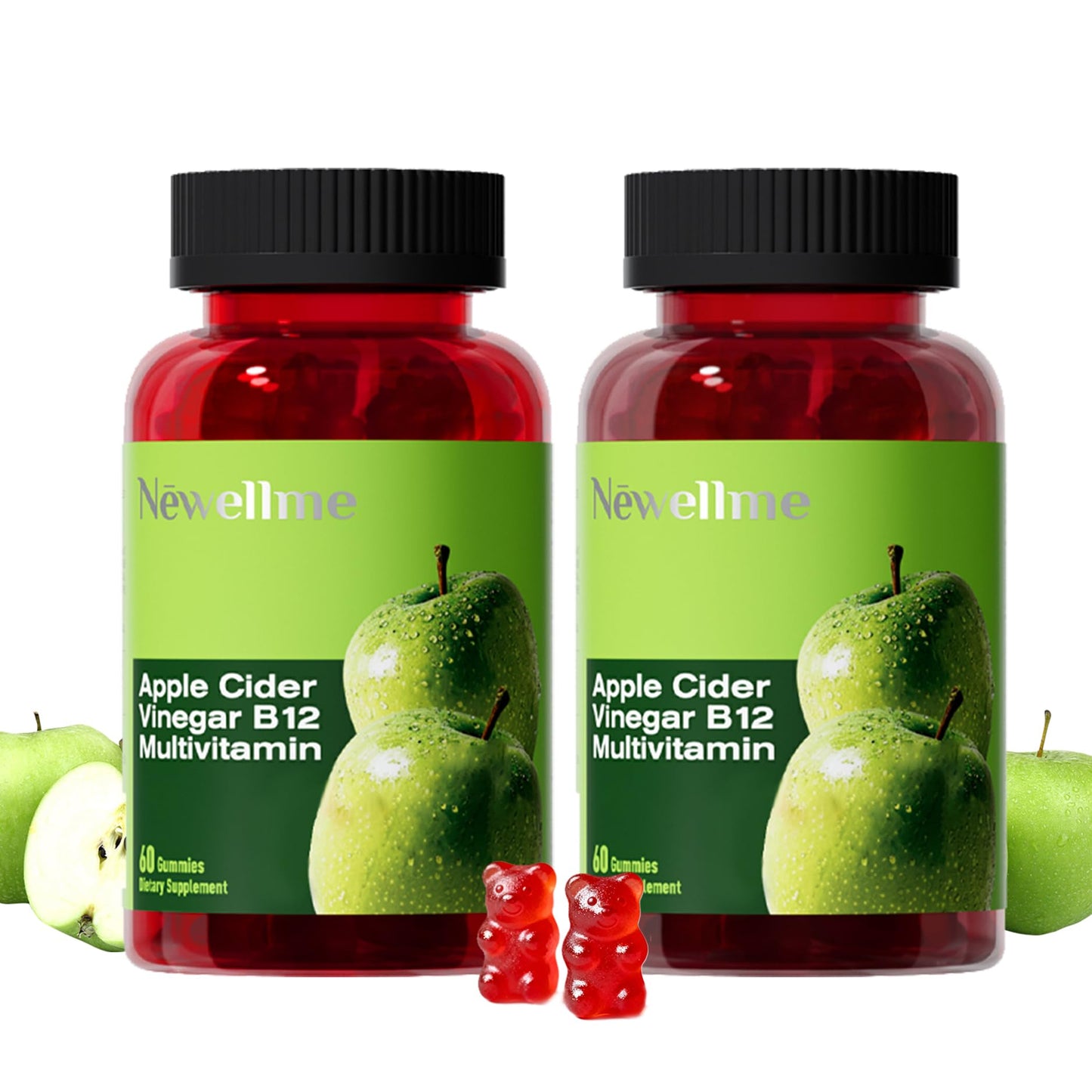 NEWELLME ACV Gummies with the Mother & B12 Gummy, 120 Count