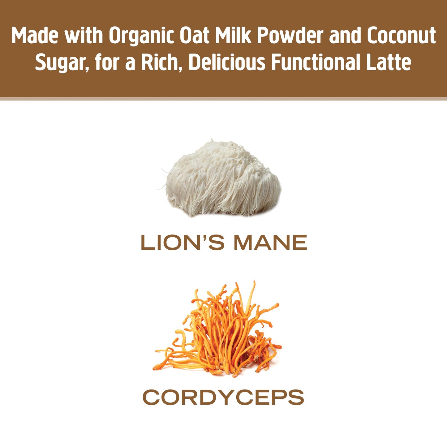 OM Mushroom Superfood Coffee Latte Blend Mushroom Powder, Lion's Mane, Cordyceps, Reishi, Chaga, Energy & Mental Clarity Support Supplement, 8.47 oz
