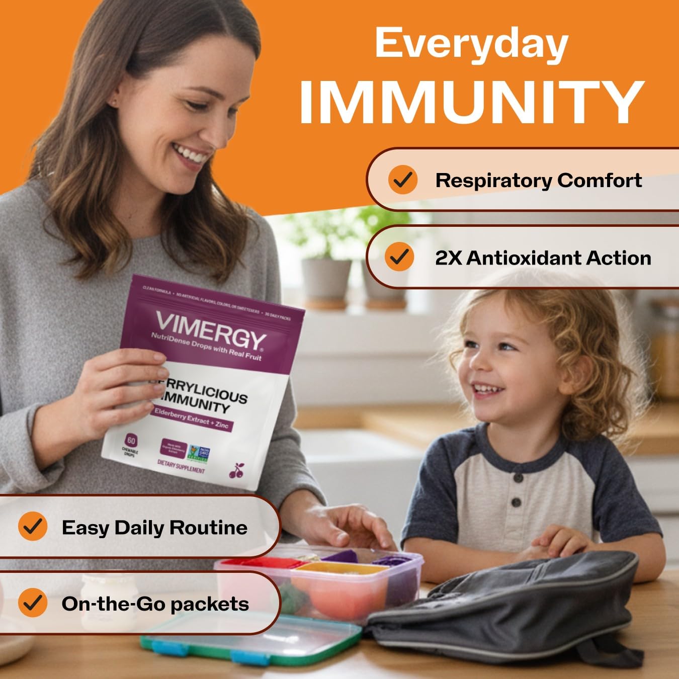 Vimergy NutriDense Immunity Elderberry & Zinc Gummy 60 Count