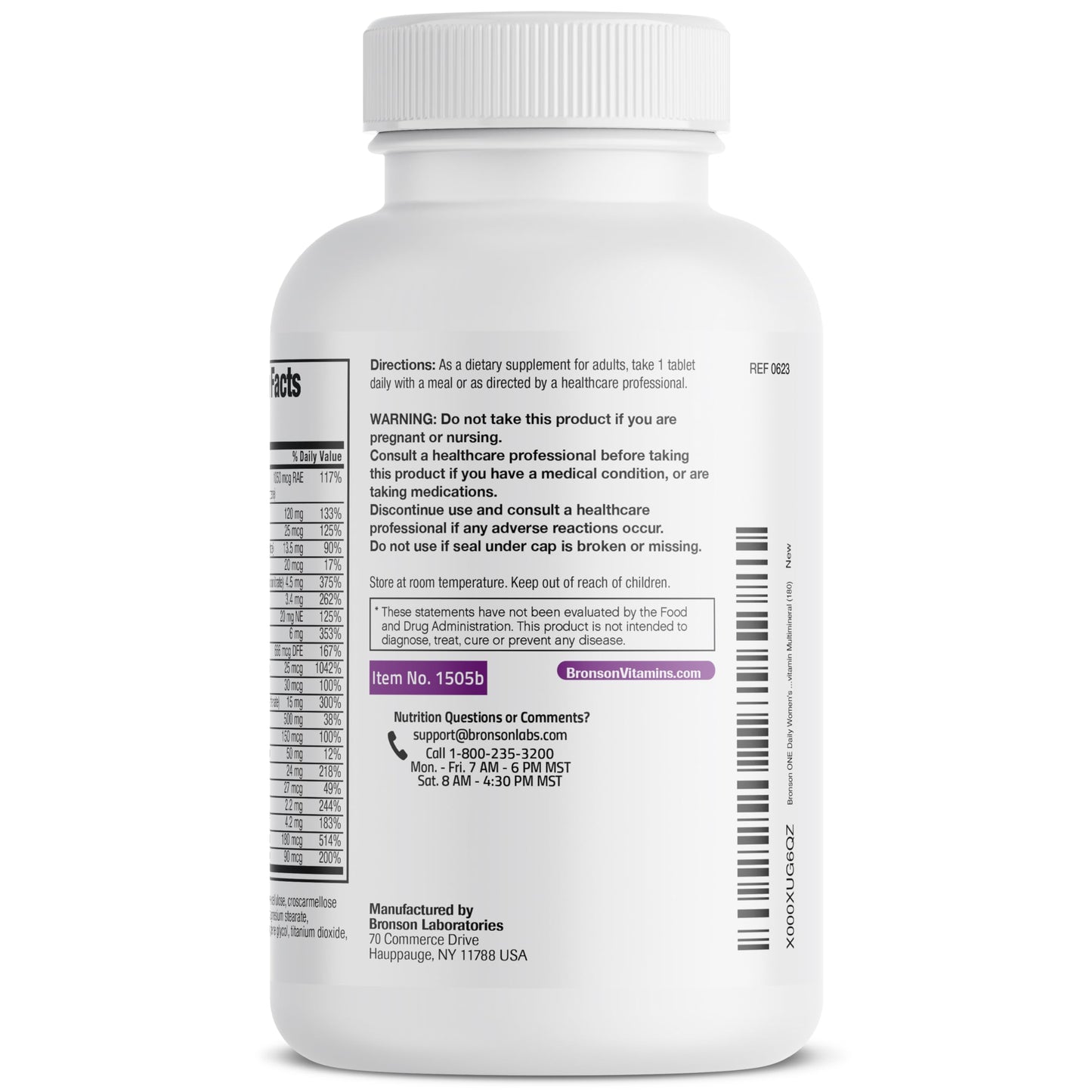Bronson ONE Daily Women 50+ Complete Multivitamin Multimineral Tablets, 180 Tablets