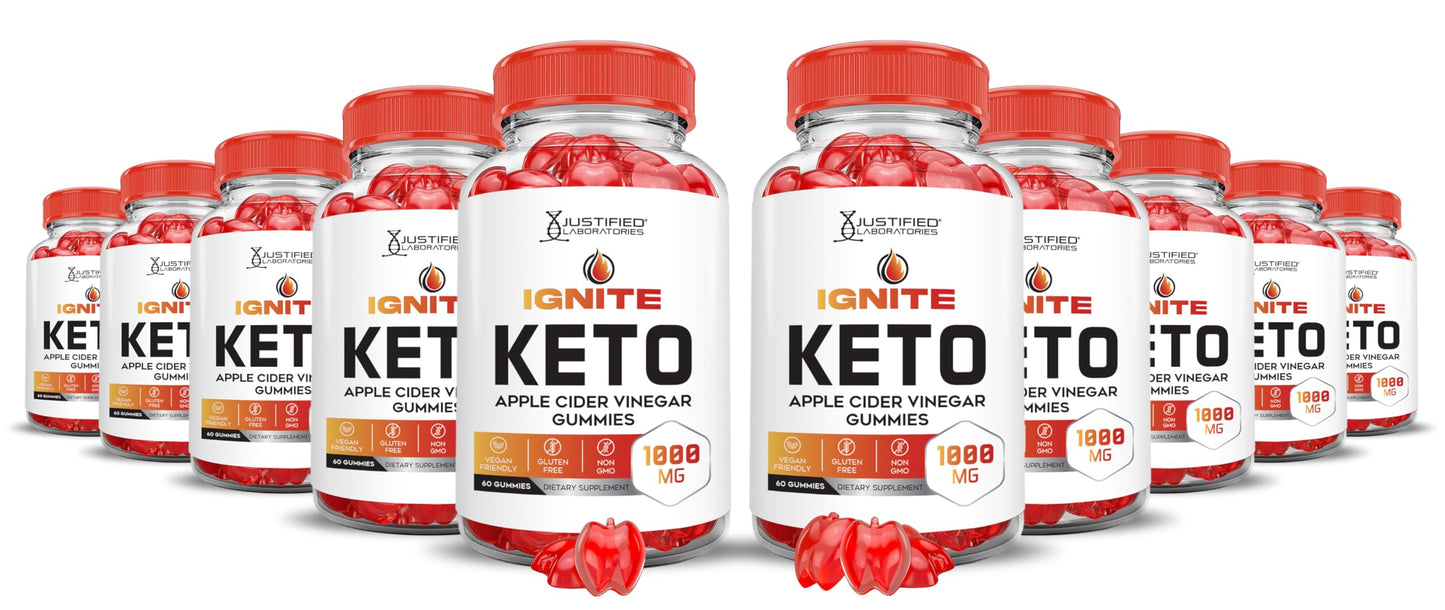 Justified Laboratories Ignite Keto ACV Gummies 1000mg, Apple Cider Vinegar Formula, 600 Gummies