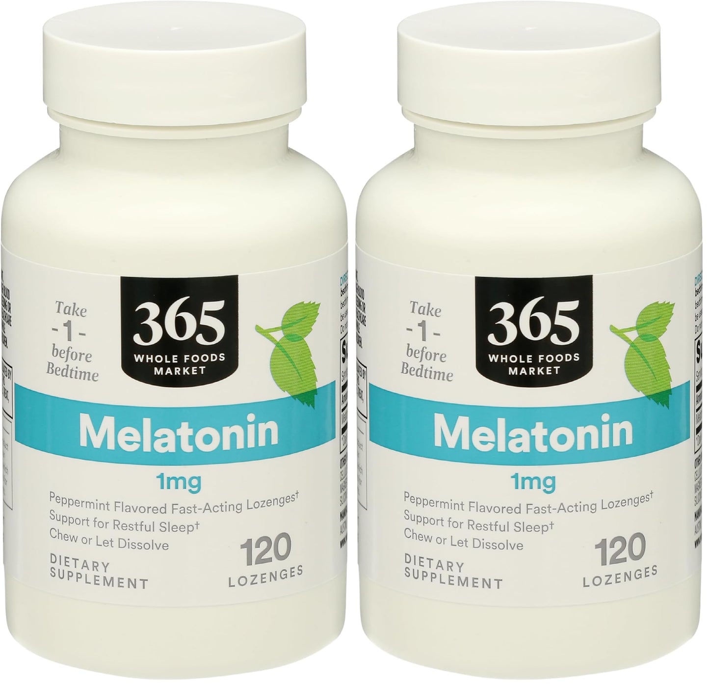 365 by Whole Foods Market Melatonin 1 mg Peppermint Lozenges 240