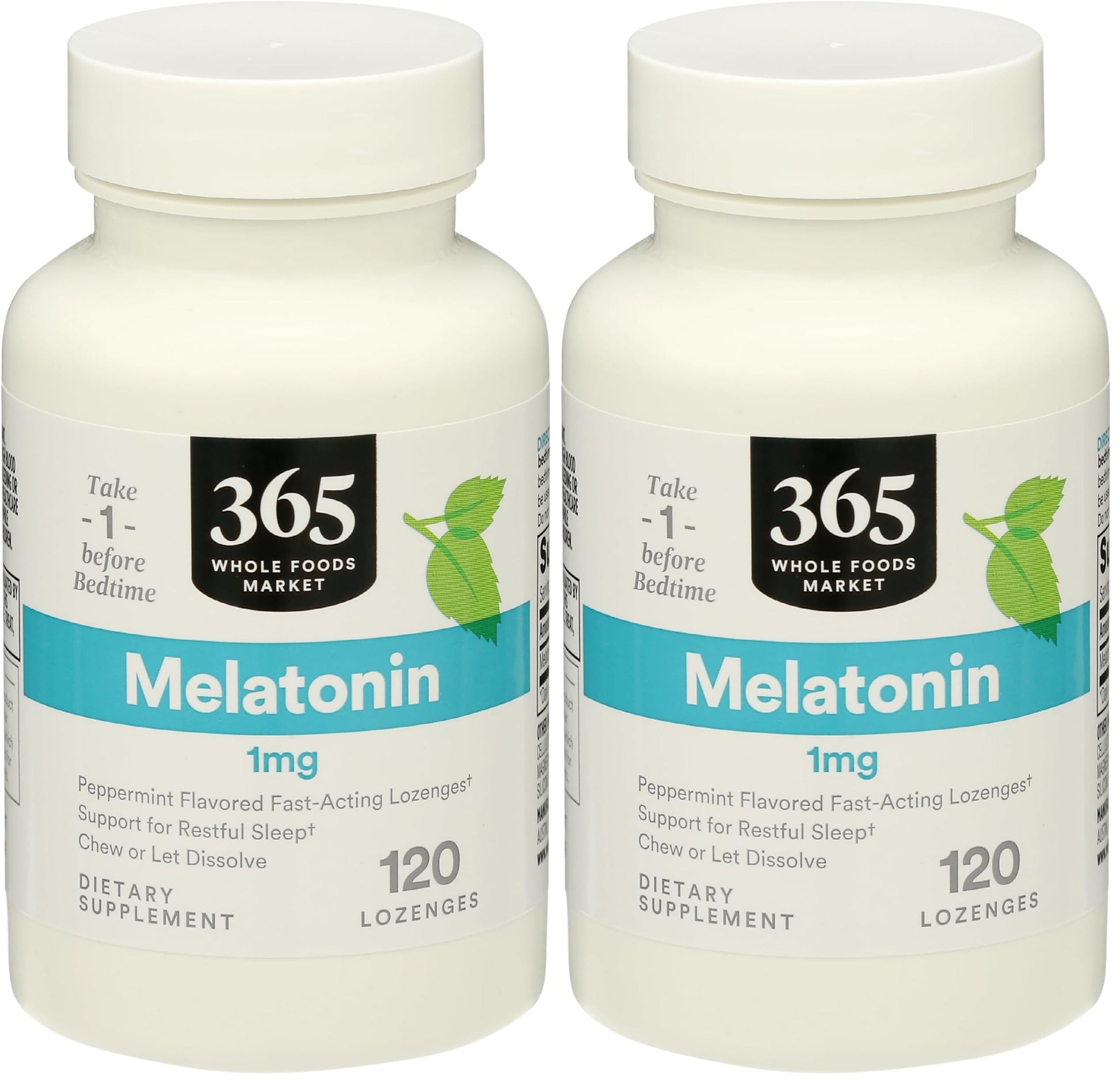 365 by Whole Foods Market Melatonin 1 mg Peppermint Lozenges 240