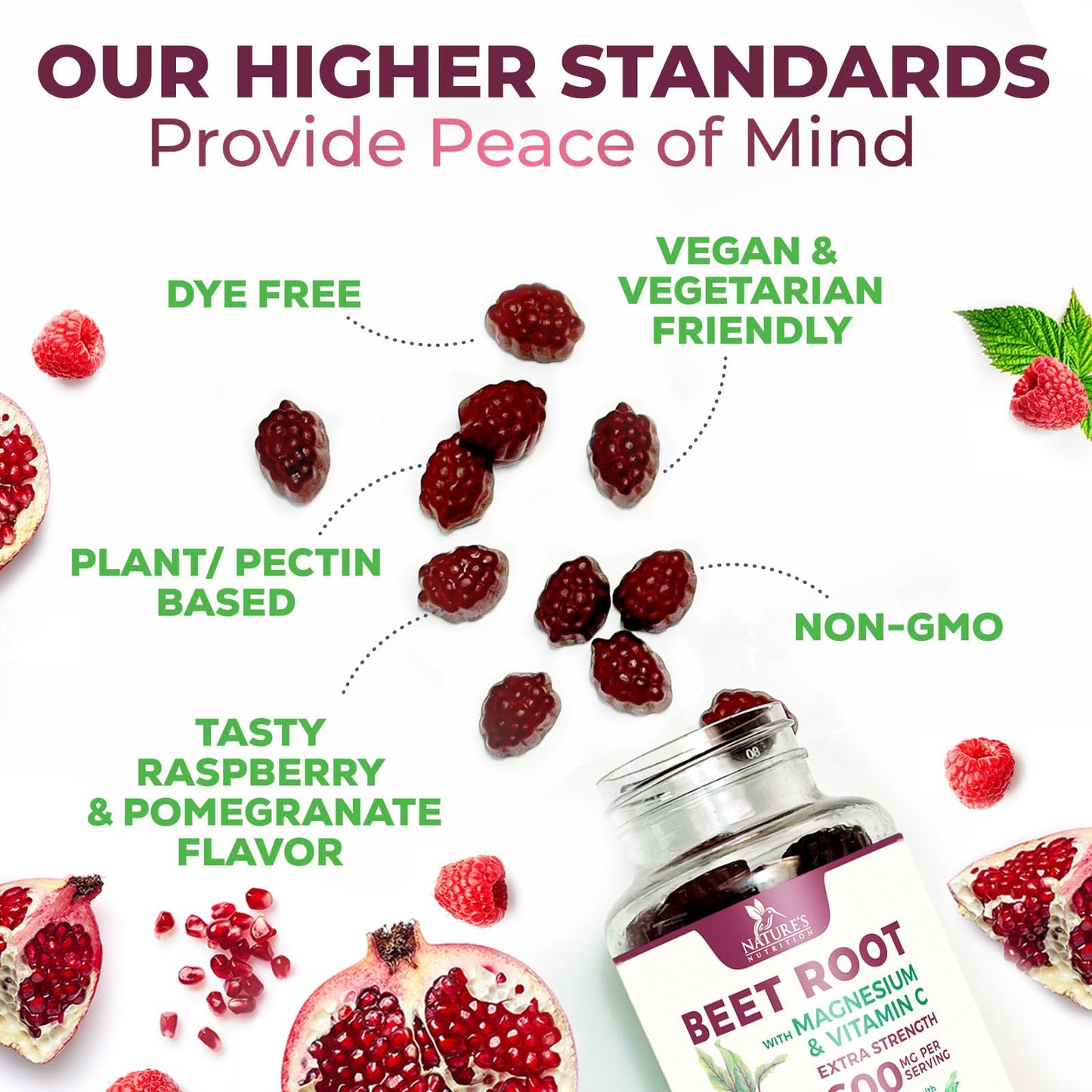 Nature's Nutrition Beet Root Gummies, 60 Count
