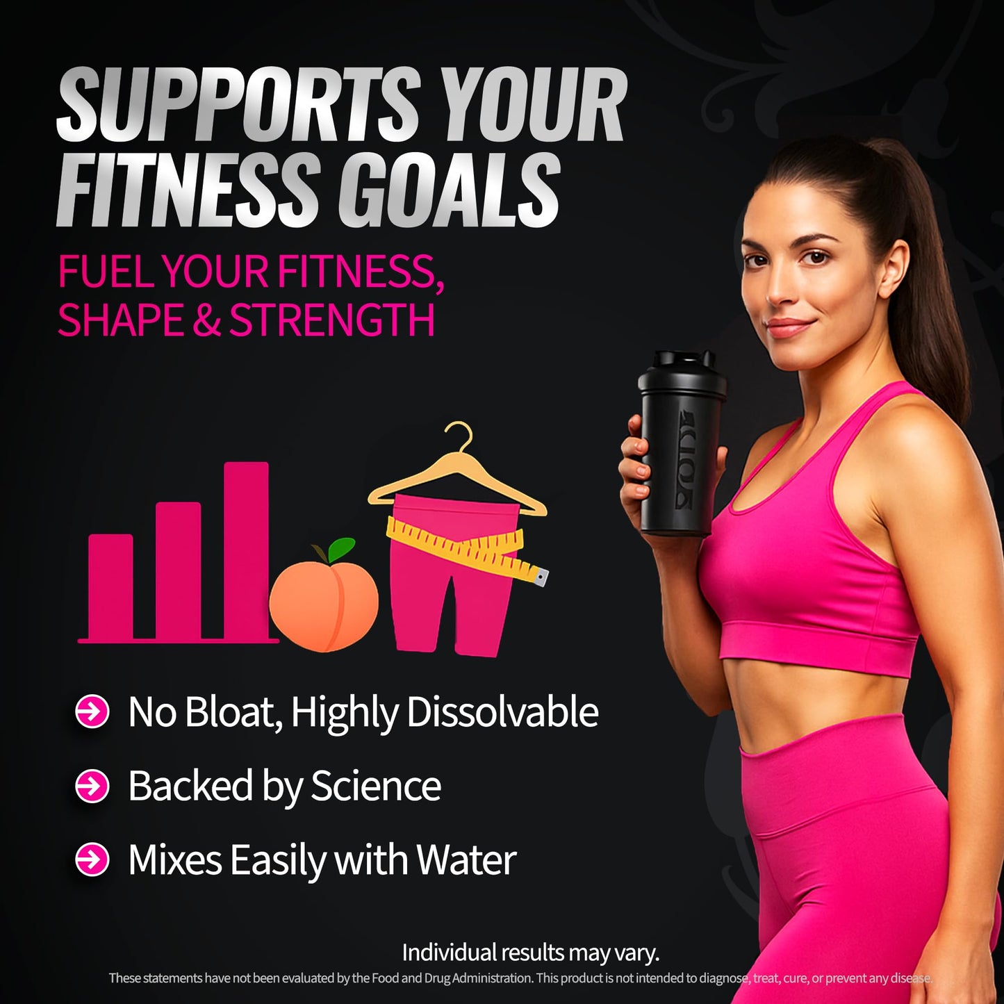 Bold Buns Creatine for Women – Supplement with Collagen & BCAA Powder, 12.7 Ounce