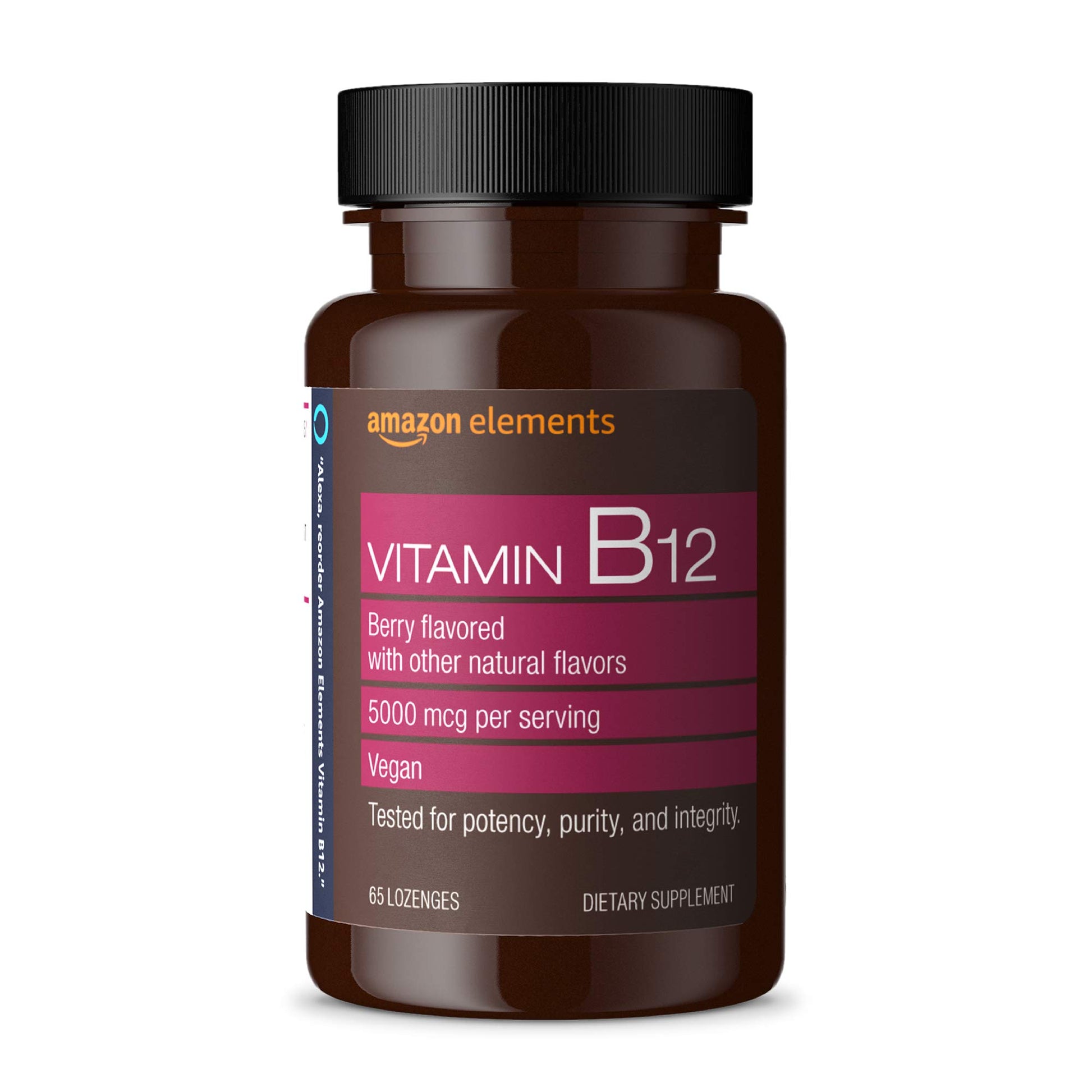 Amazon Elements Vitamin B12 Methylcobalamin 5000 mcg Lozenges 65 Count