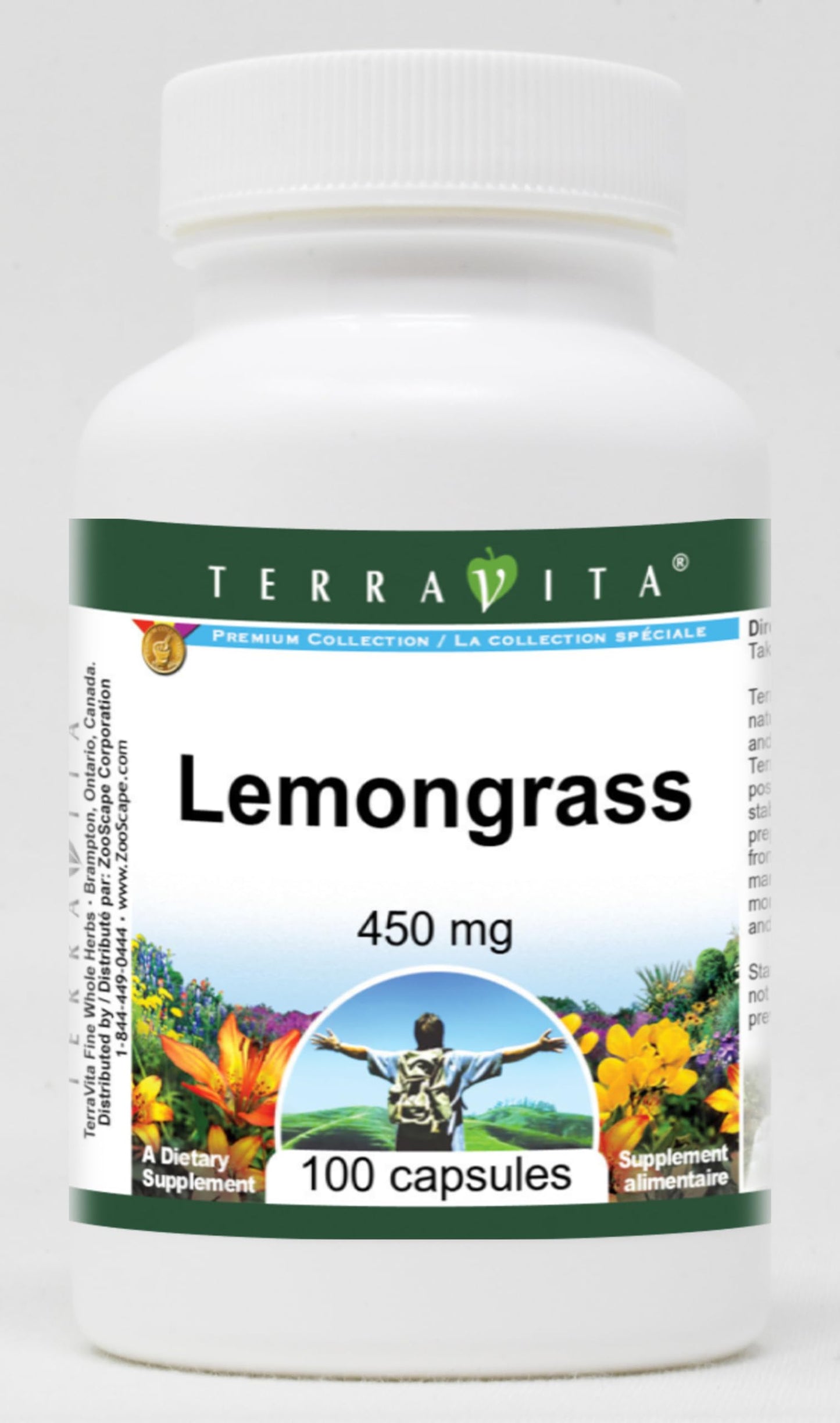 Terravita Lemongrass 450 mg Capsules, 300 Count