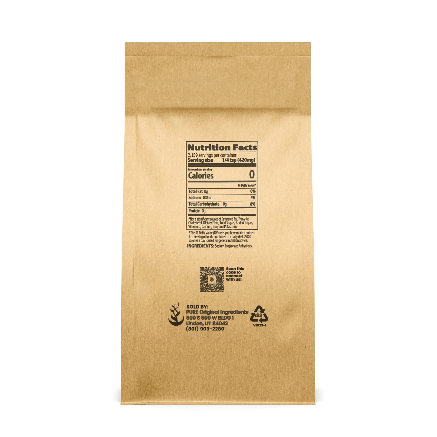 Pure Original Ingredients Sodium Propionate Powder 160