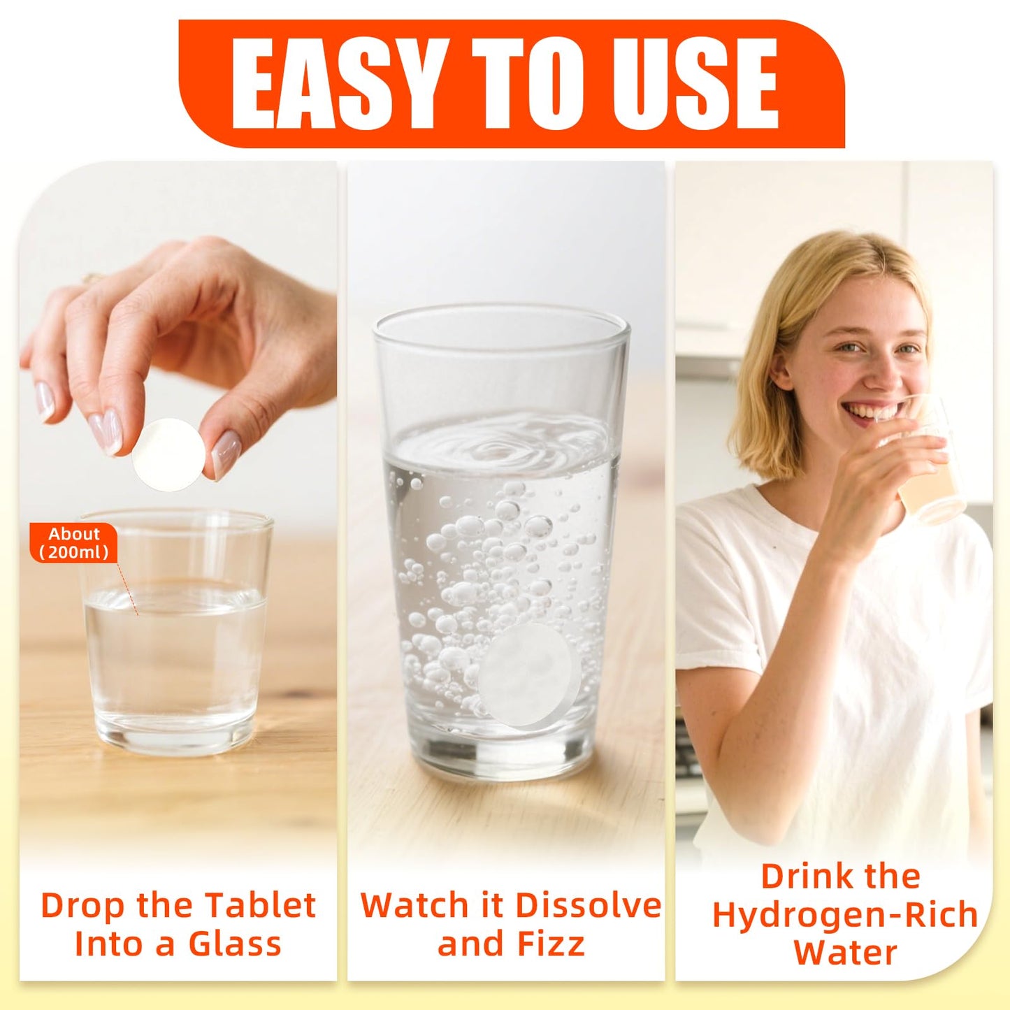 HEALOADING Hydrogen Water Tablets with Magnesium, 12.4PPM Molecular Hydrogen Supplement, 15 Tablets