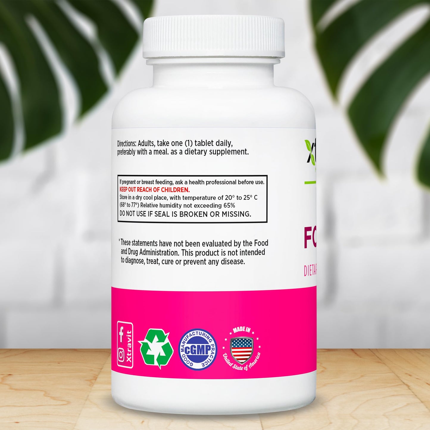 Xtravit Folic Acid Supplement Tablet, 60 Tablets