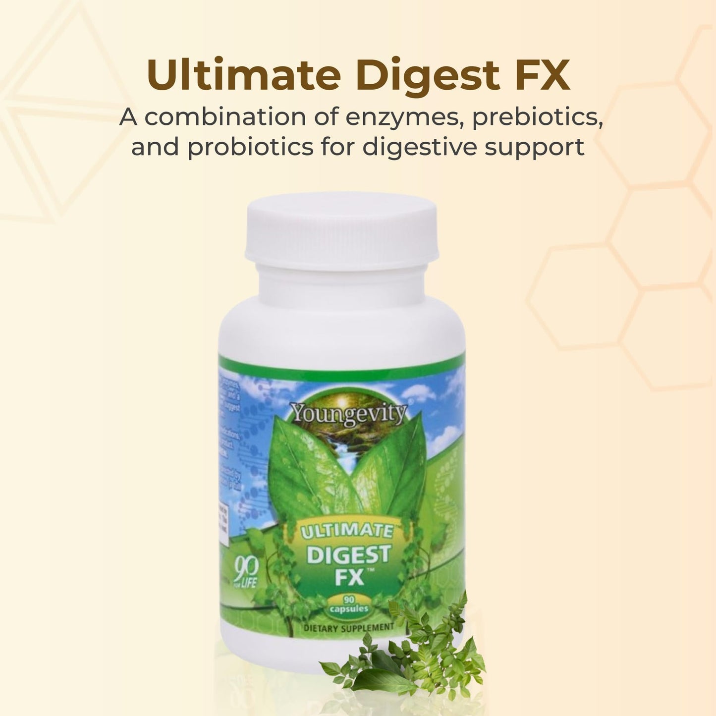 Youngevity Ultimate Digest FX Ultra Prebiotic, Probiotic, & Enzyme, 90 Capsules