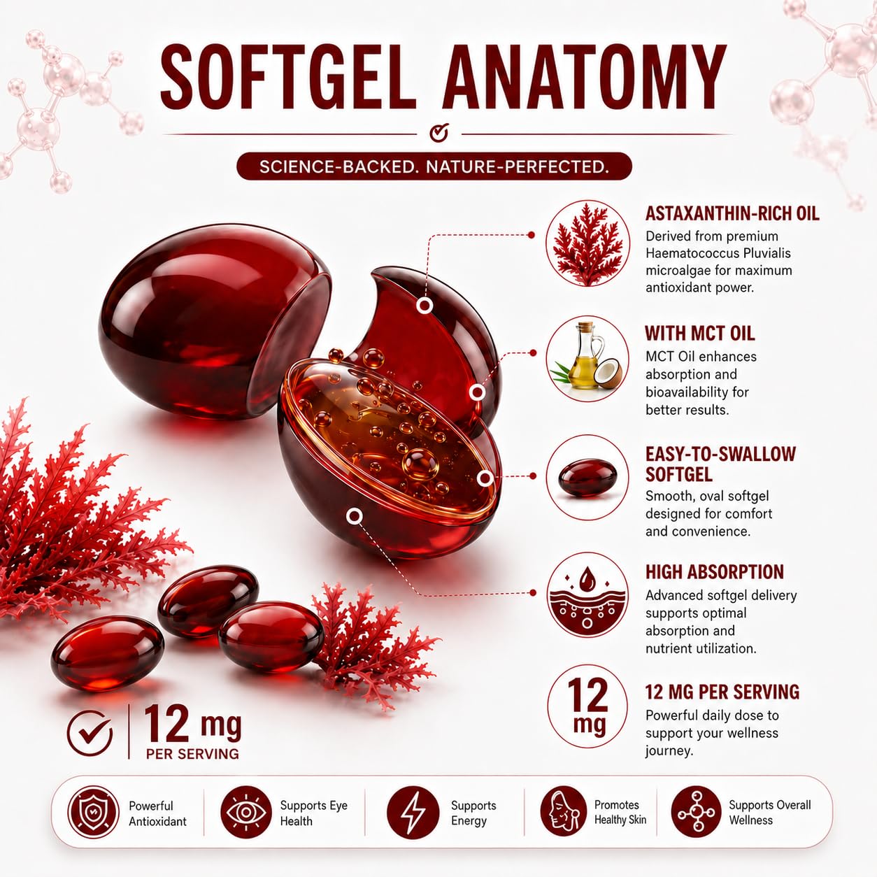 coycozy Astaxanthin 12mg Natural Softgels 180