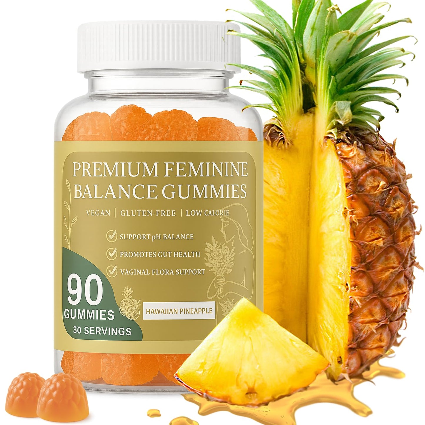 MATOP Pineapple Probiotic Gummies for Women 90 Gummies