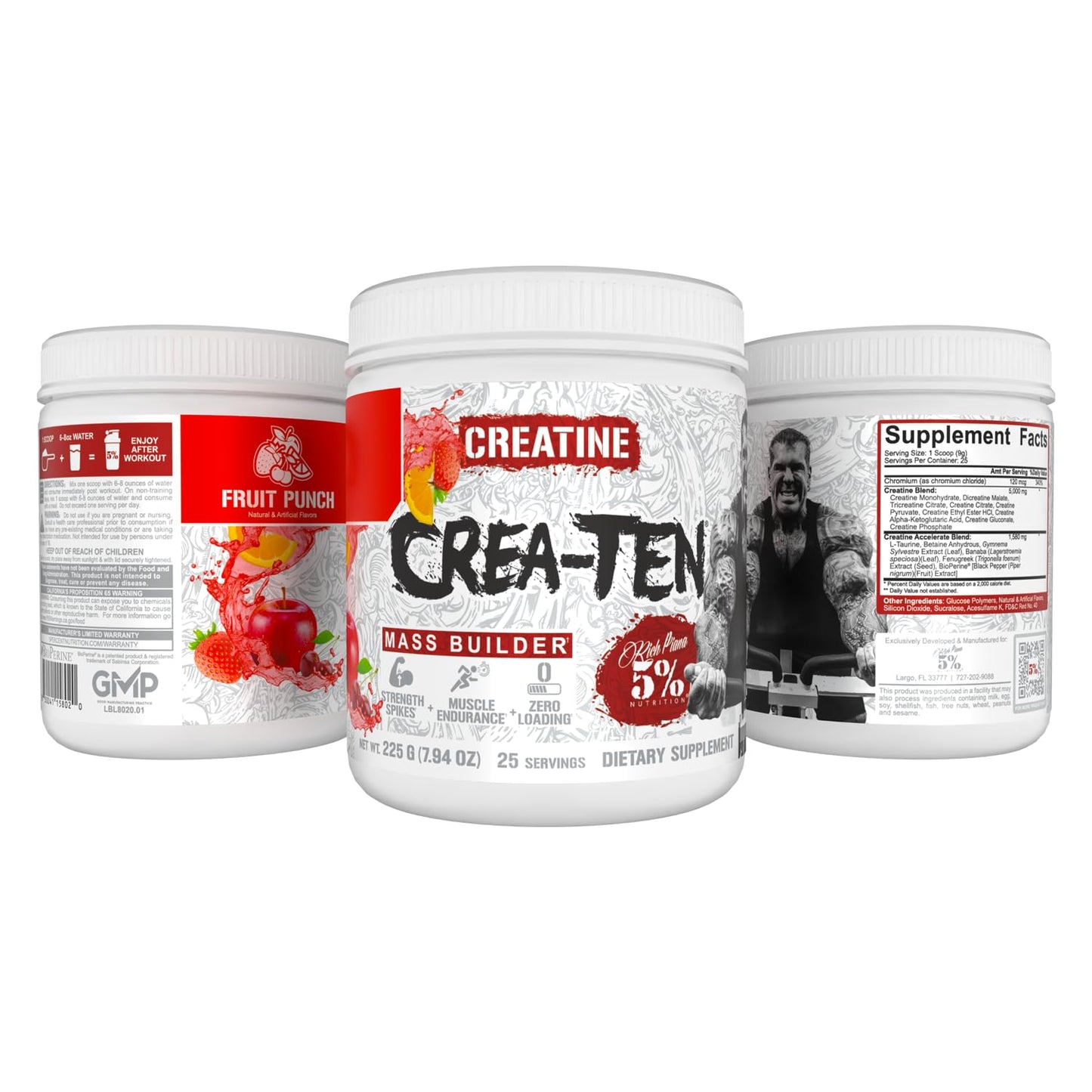 5% Nutrition CreaTEN Creatine Complex + Accelerators Powder 7.94 Ounce