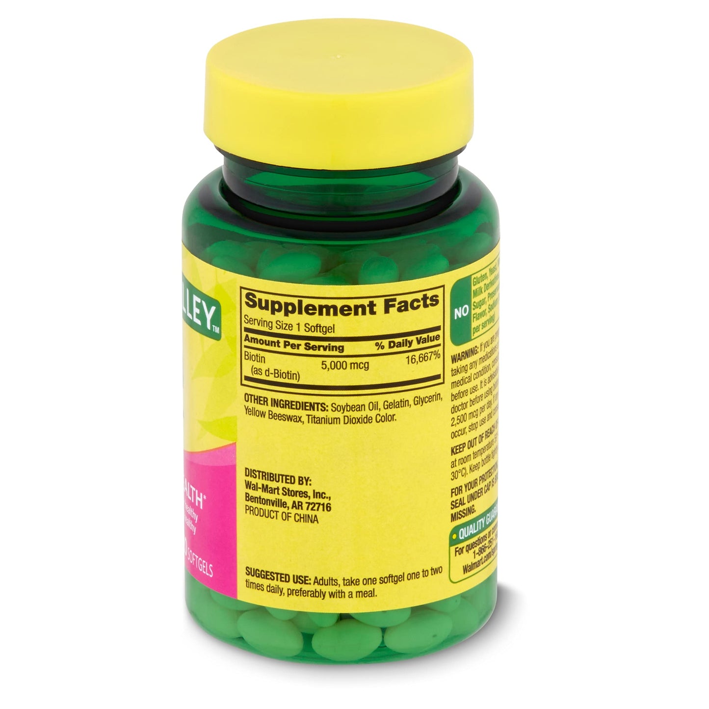 Spring Valley Biotin 5000 mcg Softgels, 120 Count