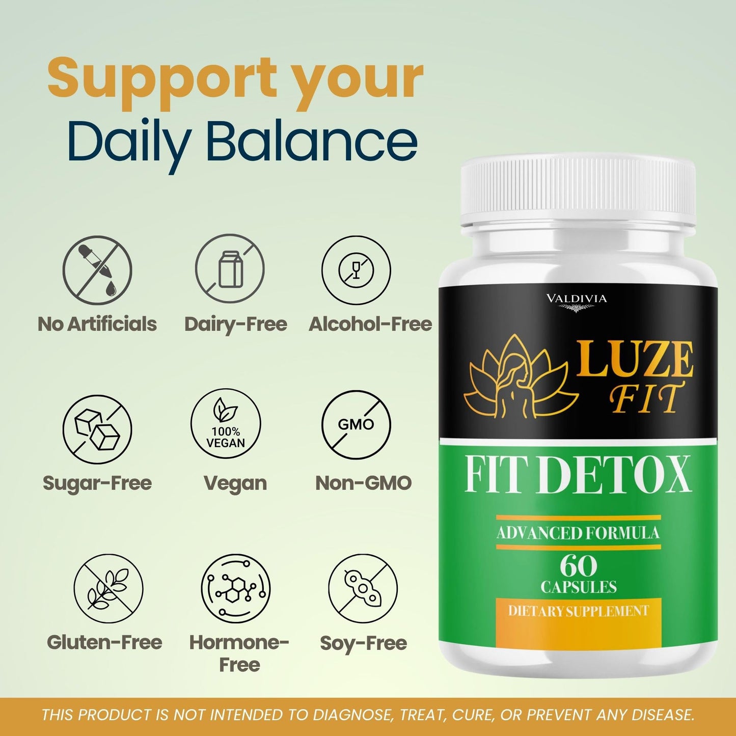 Valdivia Luze Fit Detox Premium Capsules Advanced Formula, 180 Capsules