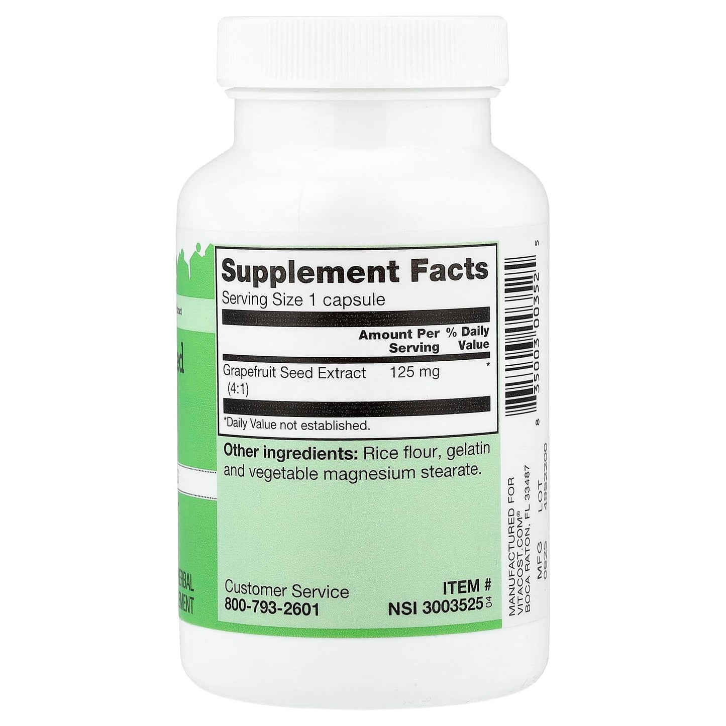 Vitacost Grapefruit Seed Extract 125 mg, 300 Capsules