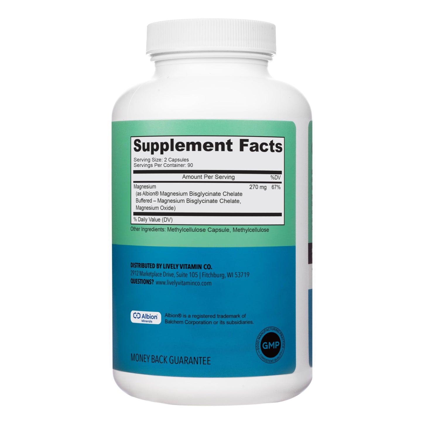 Lively Vitamin Co Magnesium Ease Chelated 180 Capsules