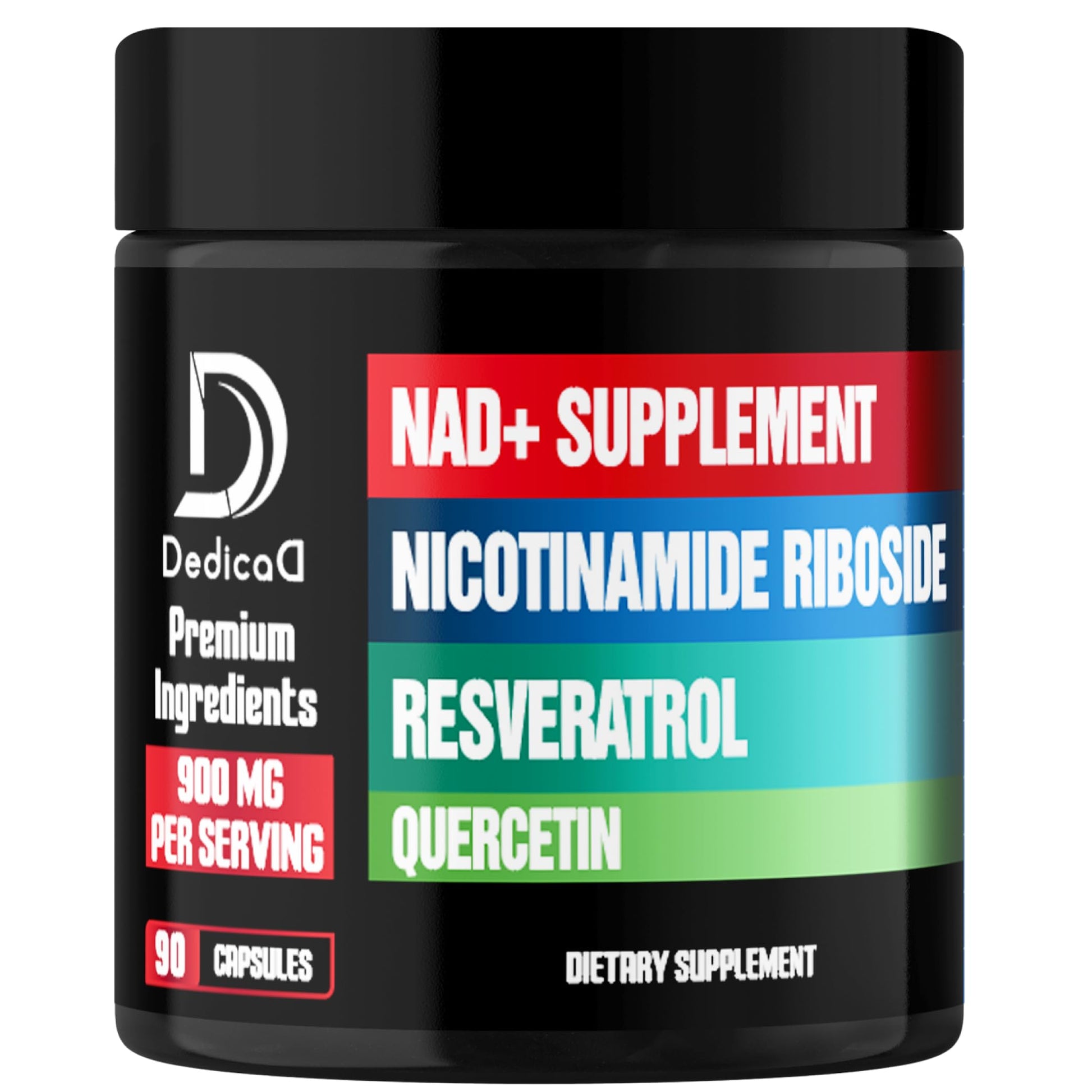 DEDICAD NAD Liposomal Nicotinamide Riboside 900mg NR, Resveratrol & Quercetin, 90 Capsules